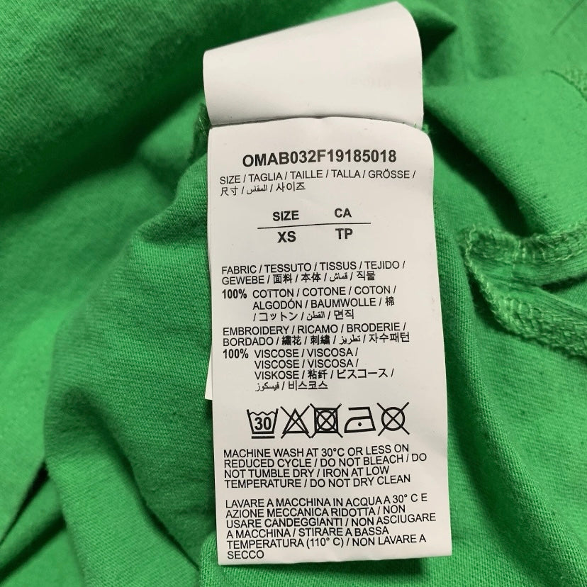 Off White Medium Public Television Green Long Sleeve Tee Virgil Abloh