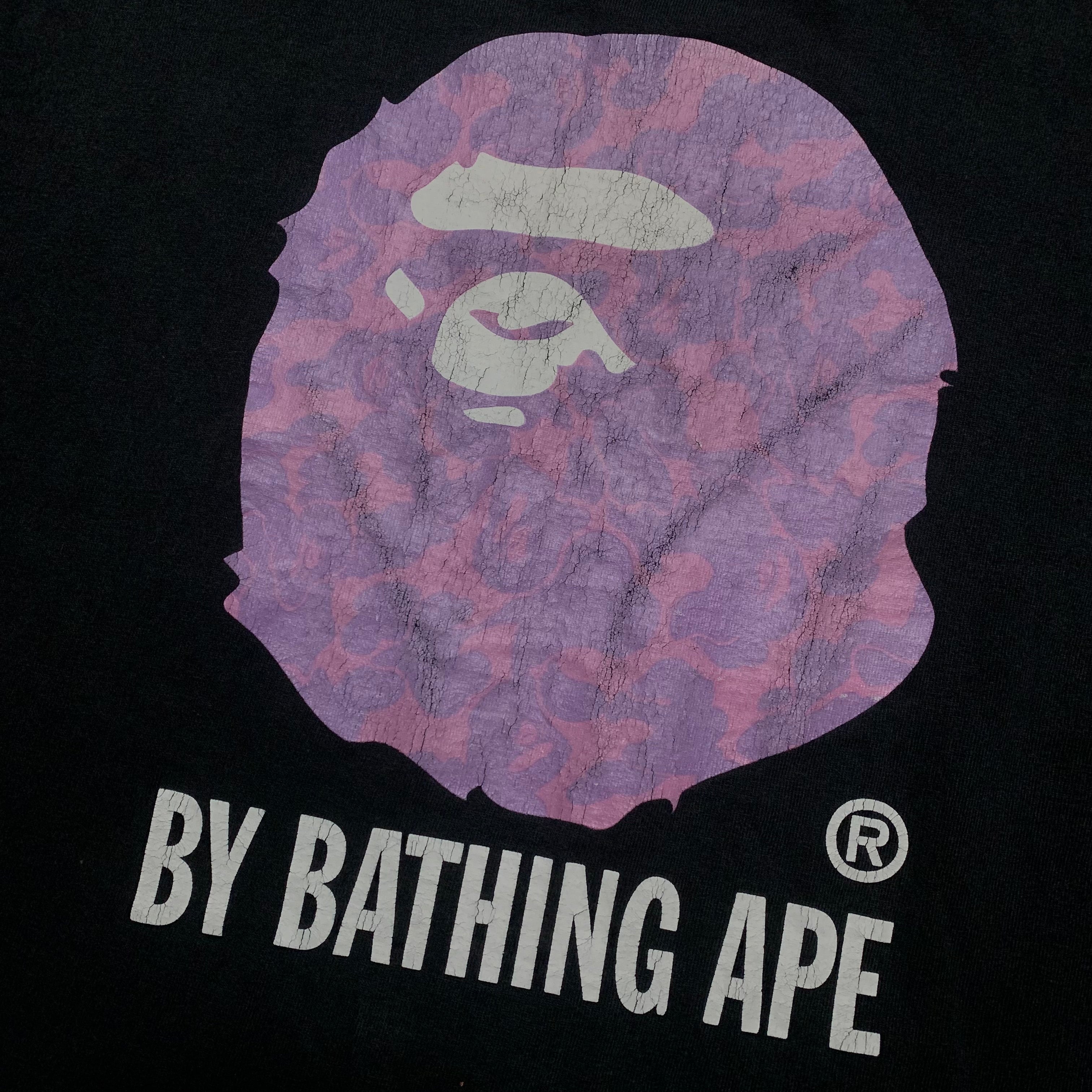 Bape Medium Purple Camo Black Tee A Bathing Ape Vintage