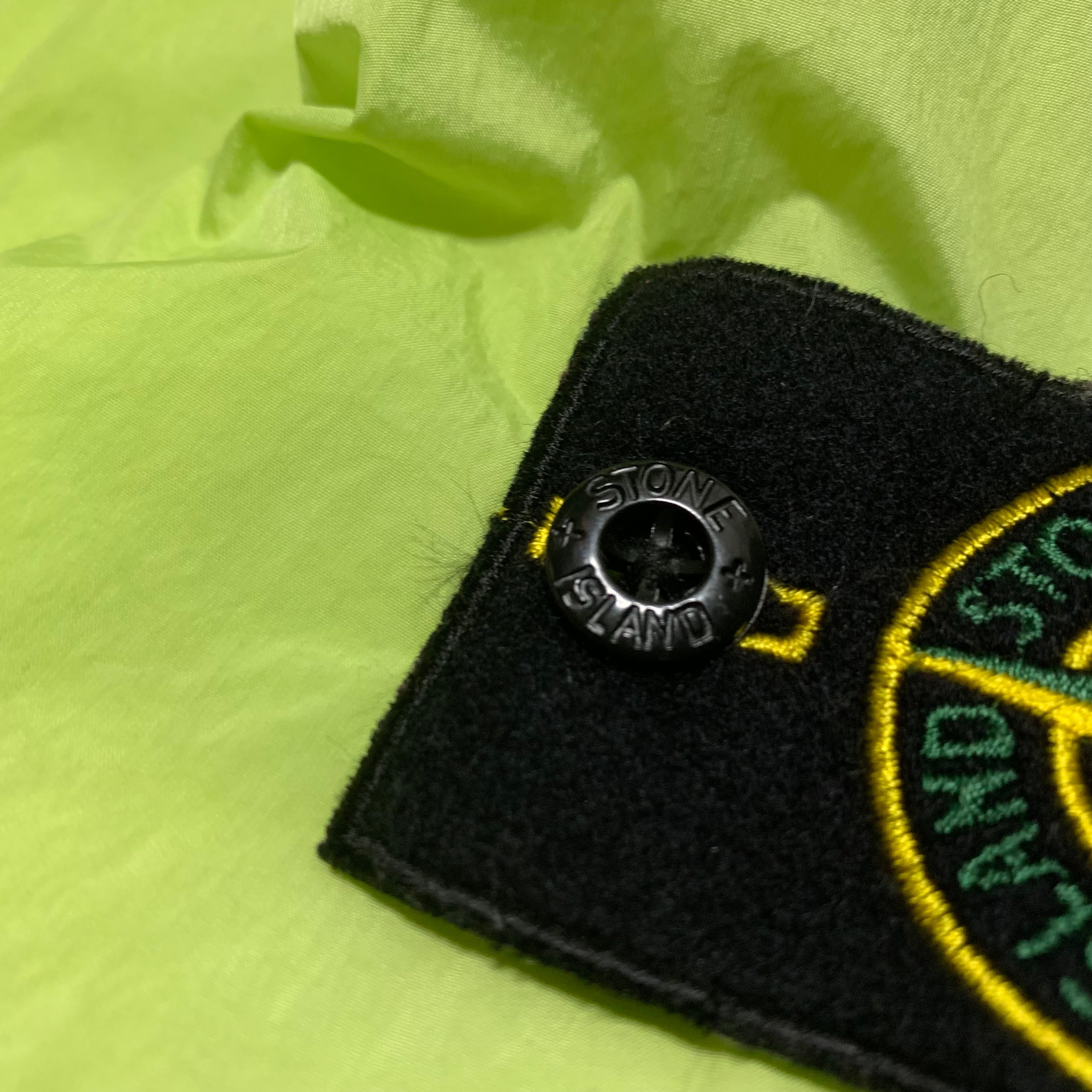 Stone Island Medium Lime Green Garment Dyed Crinkle Reps NY Jacket 2019