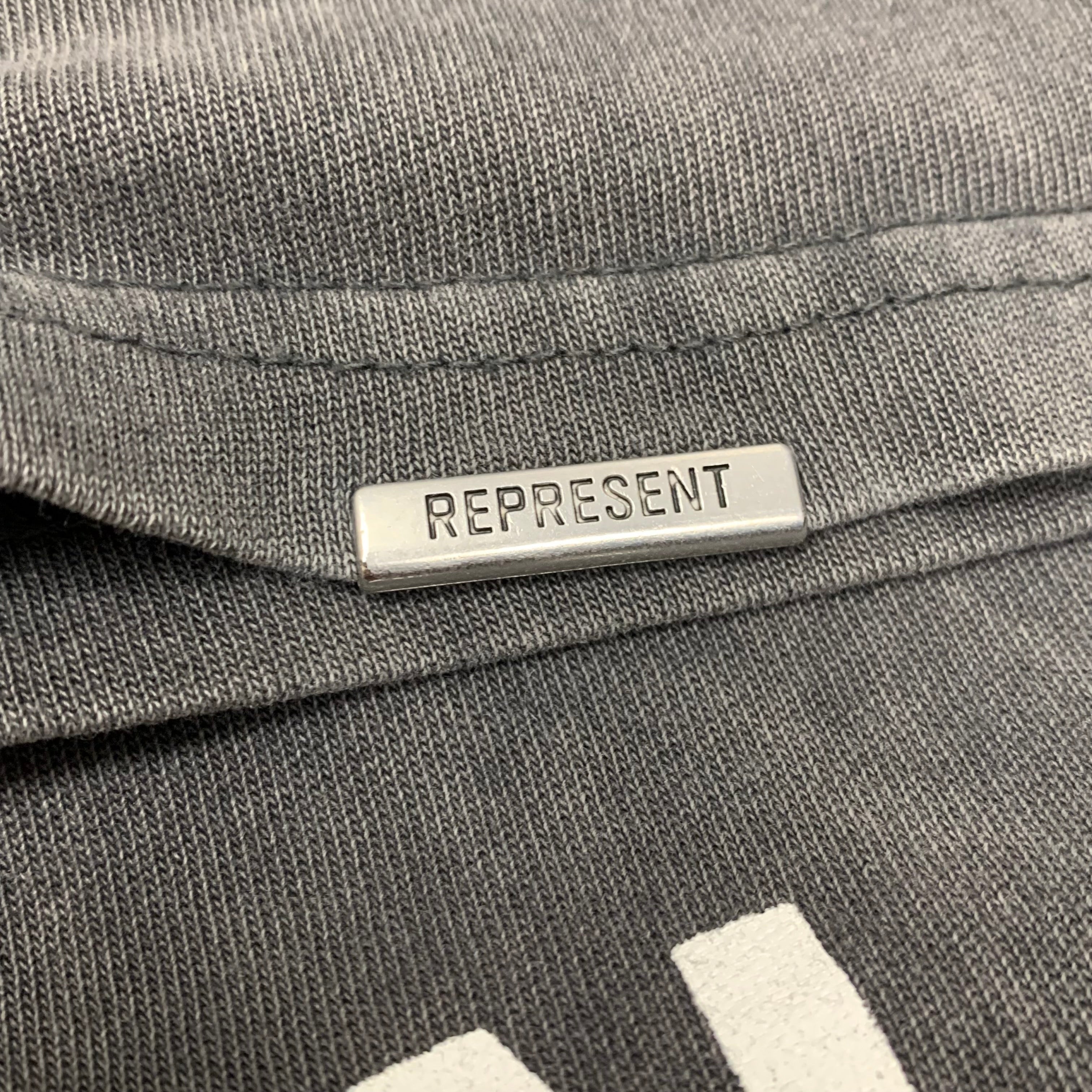 Represent Small Tee Milan Initial Vintage Grey T-Shirt