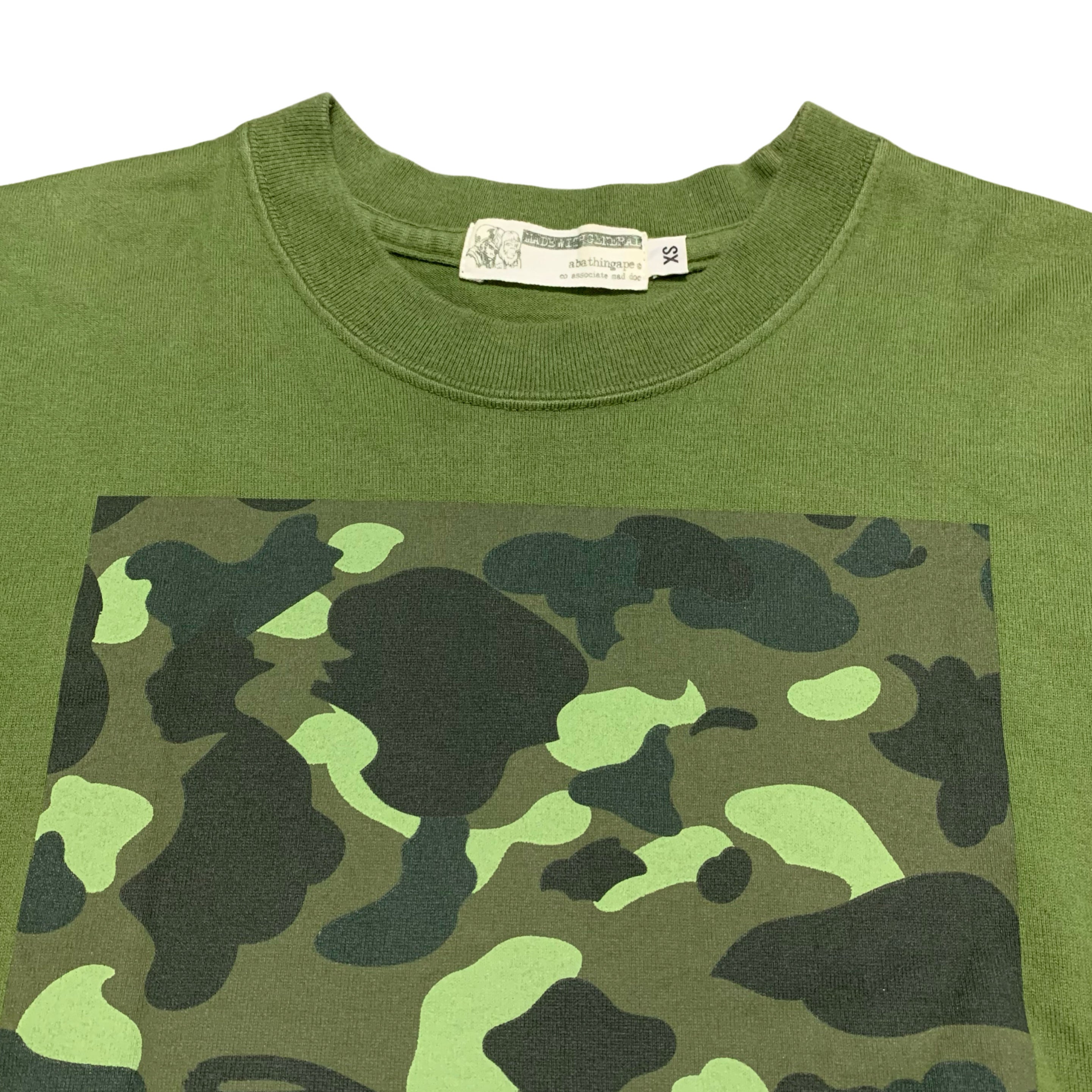 Bape XS Green 1st Camo Green Tee A Bathing Ape Vintage