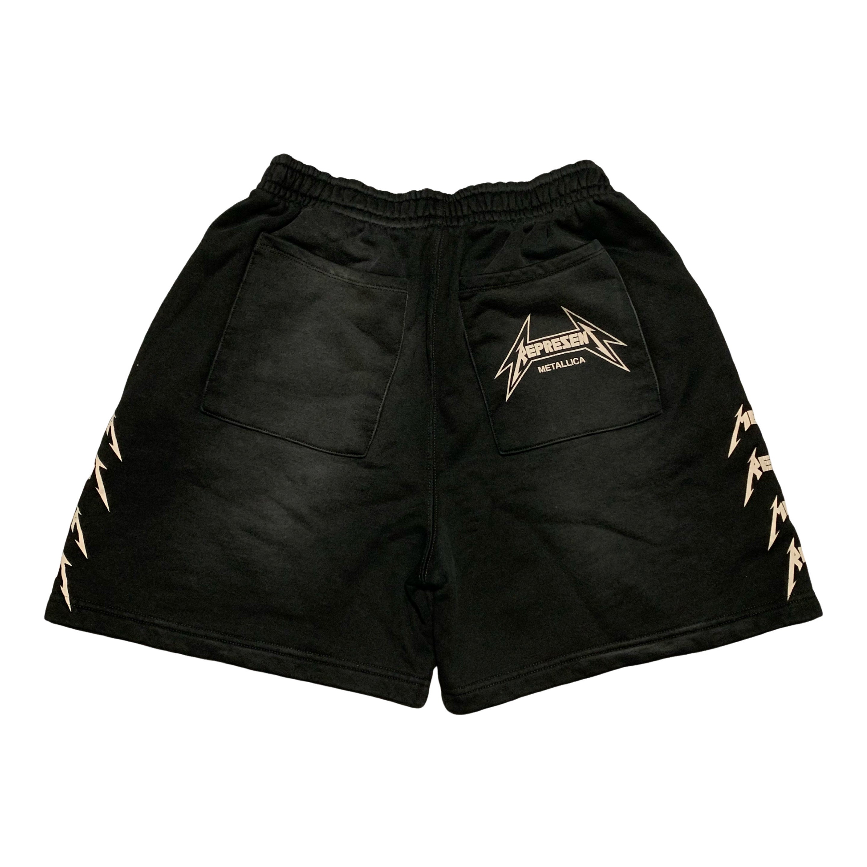 Represent Small Shorts Metallica Local Crew Stained Black Shorts