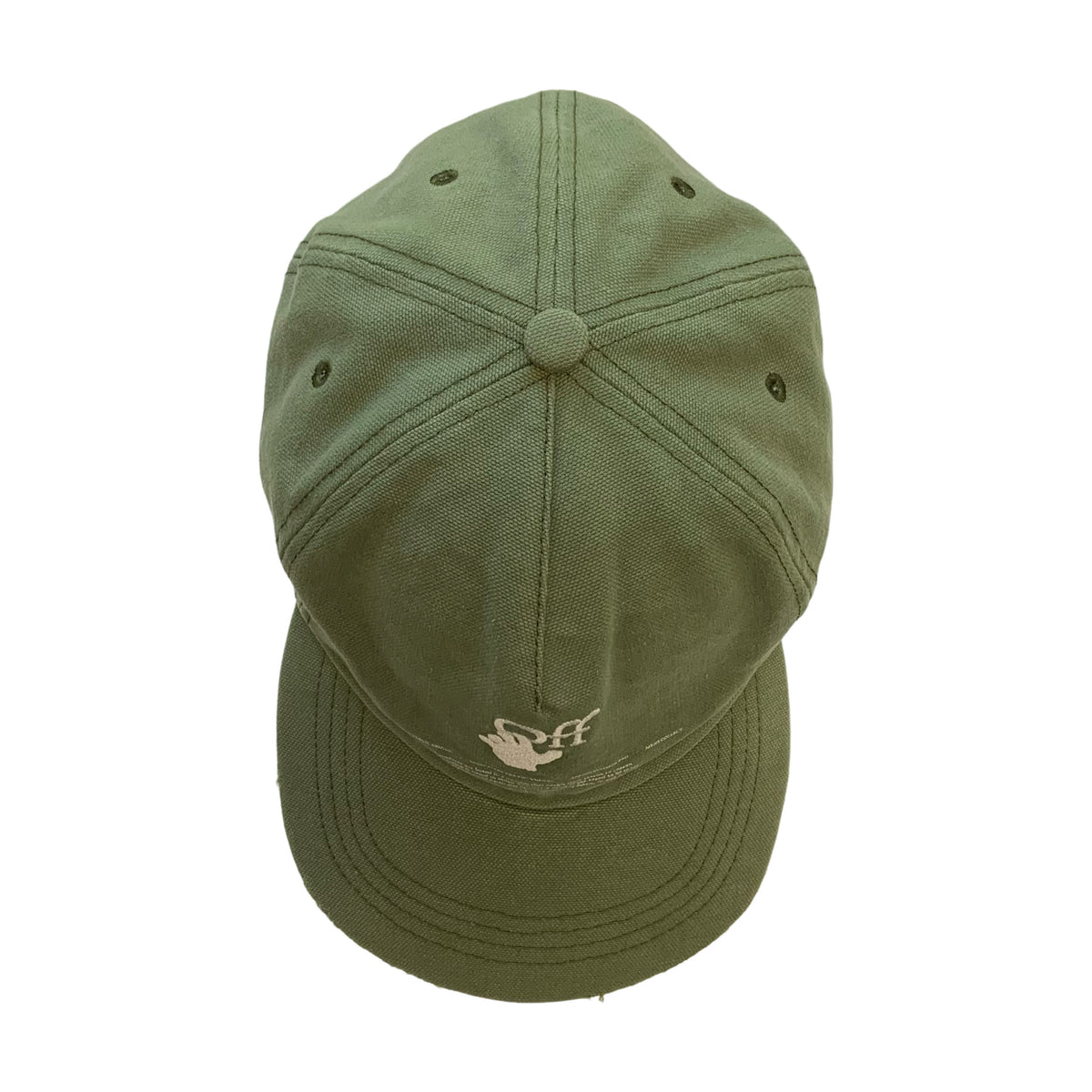 Off White Cap Hand Off Baseball Cap Hedge Green Distressed Hat Virgil Abloh