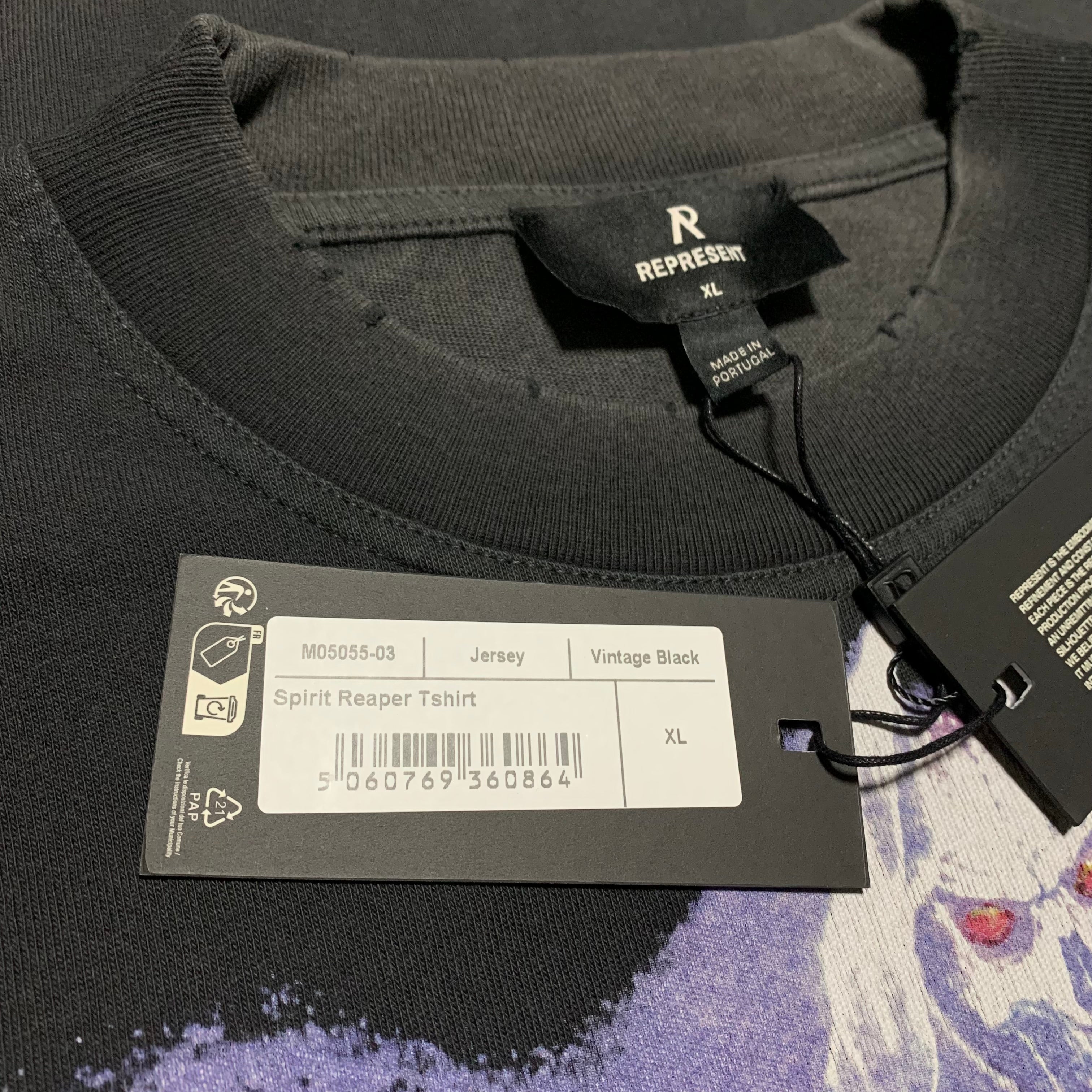 Represent XL Spirit Reaper Vintage Black Tee