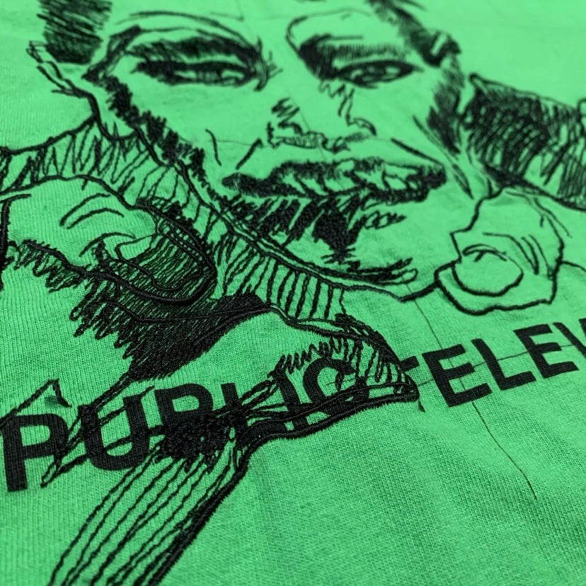 Off White Medium Public Television Green Long Sleeve Tee Virgil Abloh