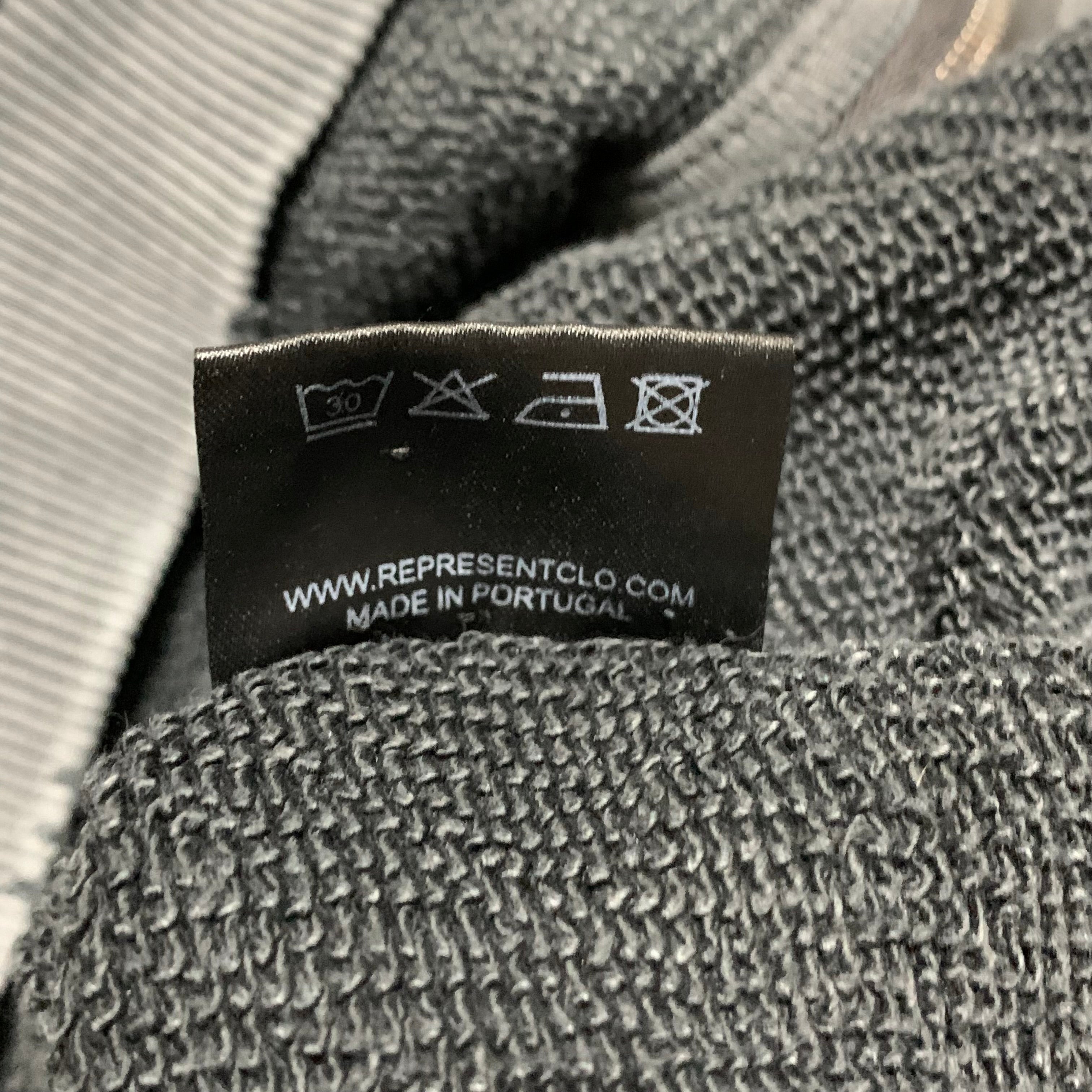 Represent Small Spirit Angel Vintage Grey Hoodie Zip Distressed