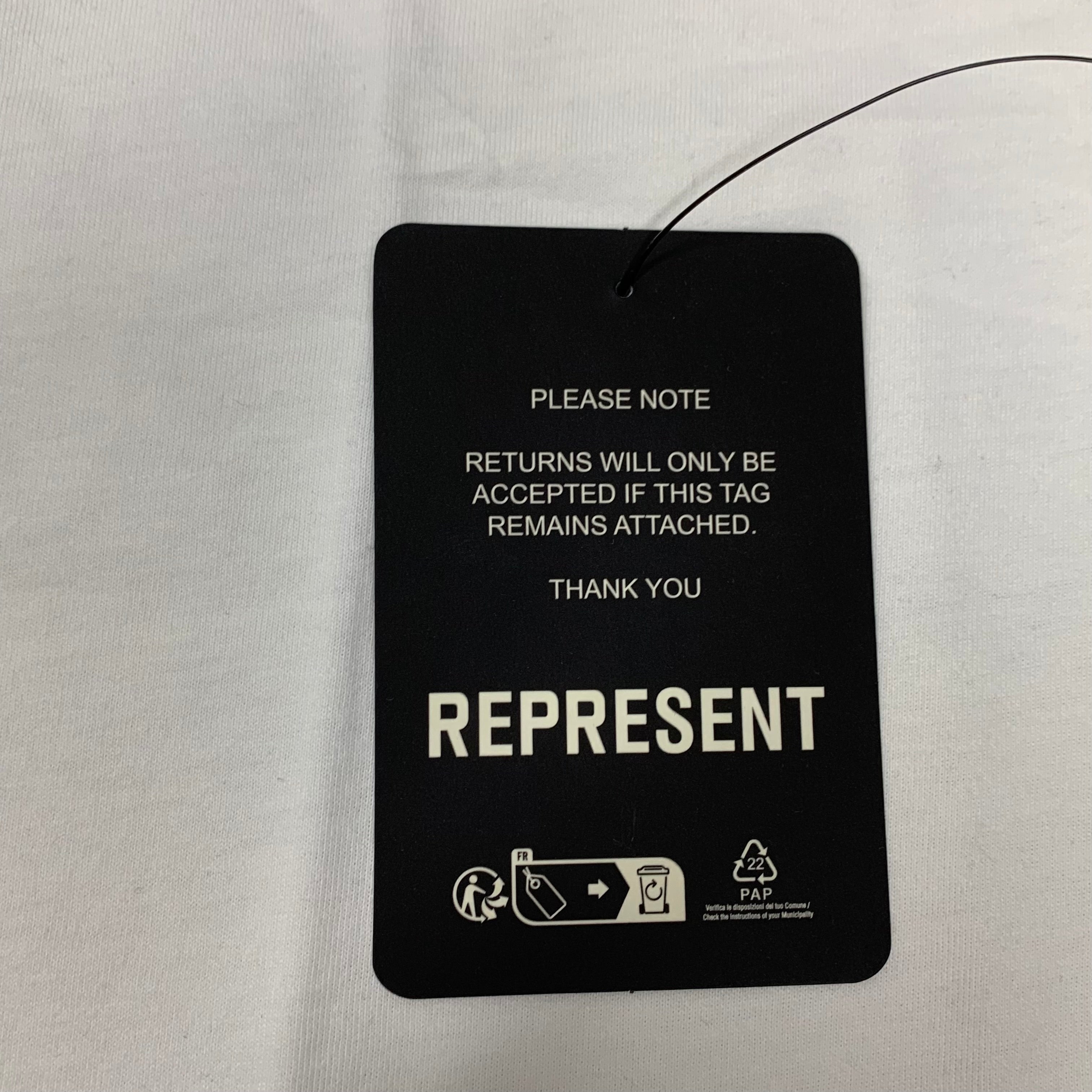 Represent Small Tee Metal Initial R Flat White T-Shirt