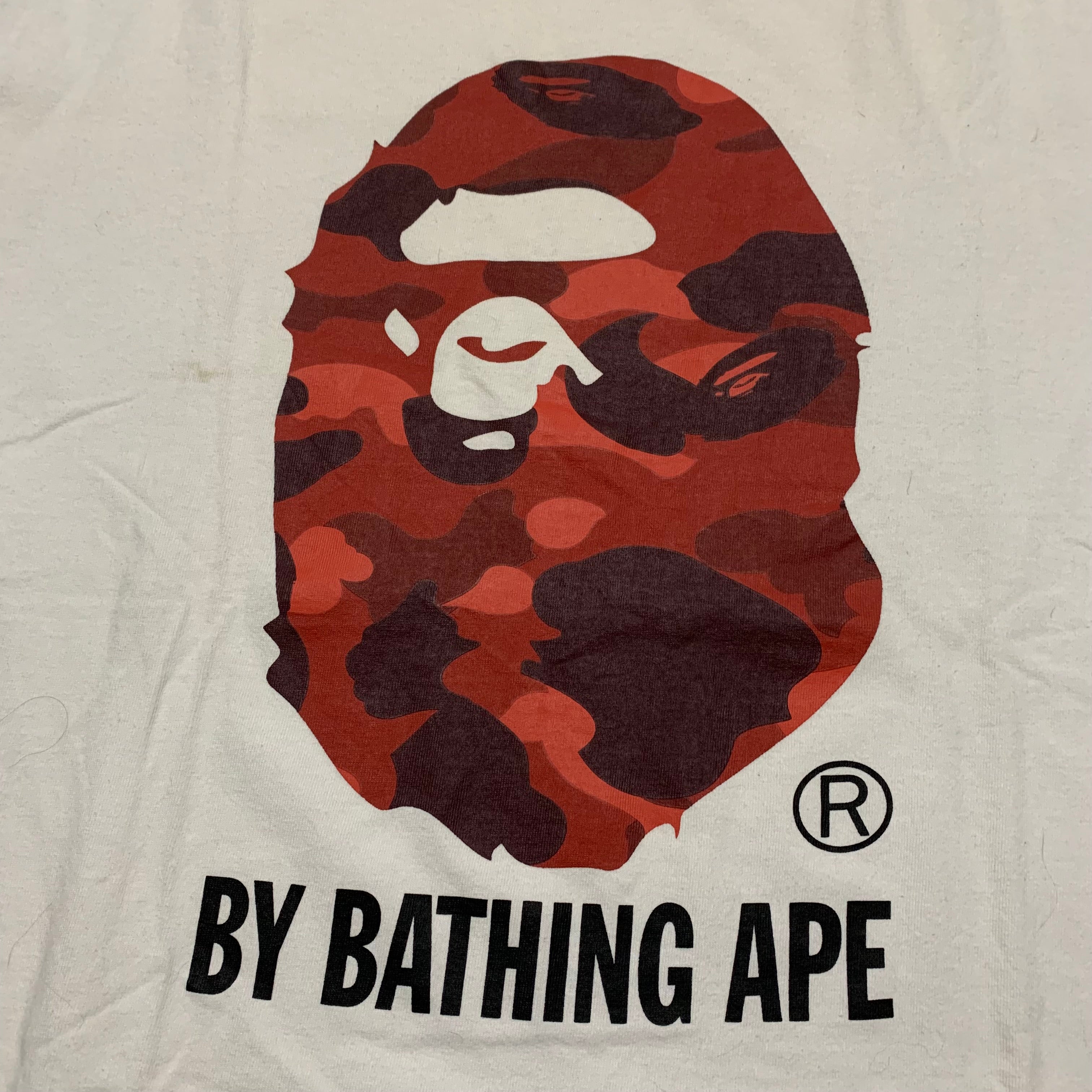Bape XL Red Camo White Tee By Bathing Ape