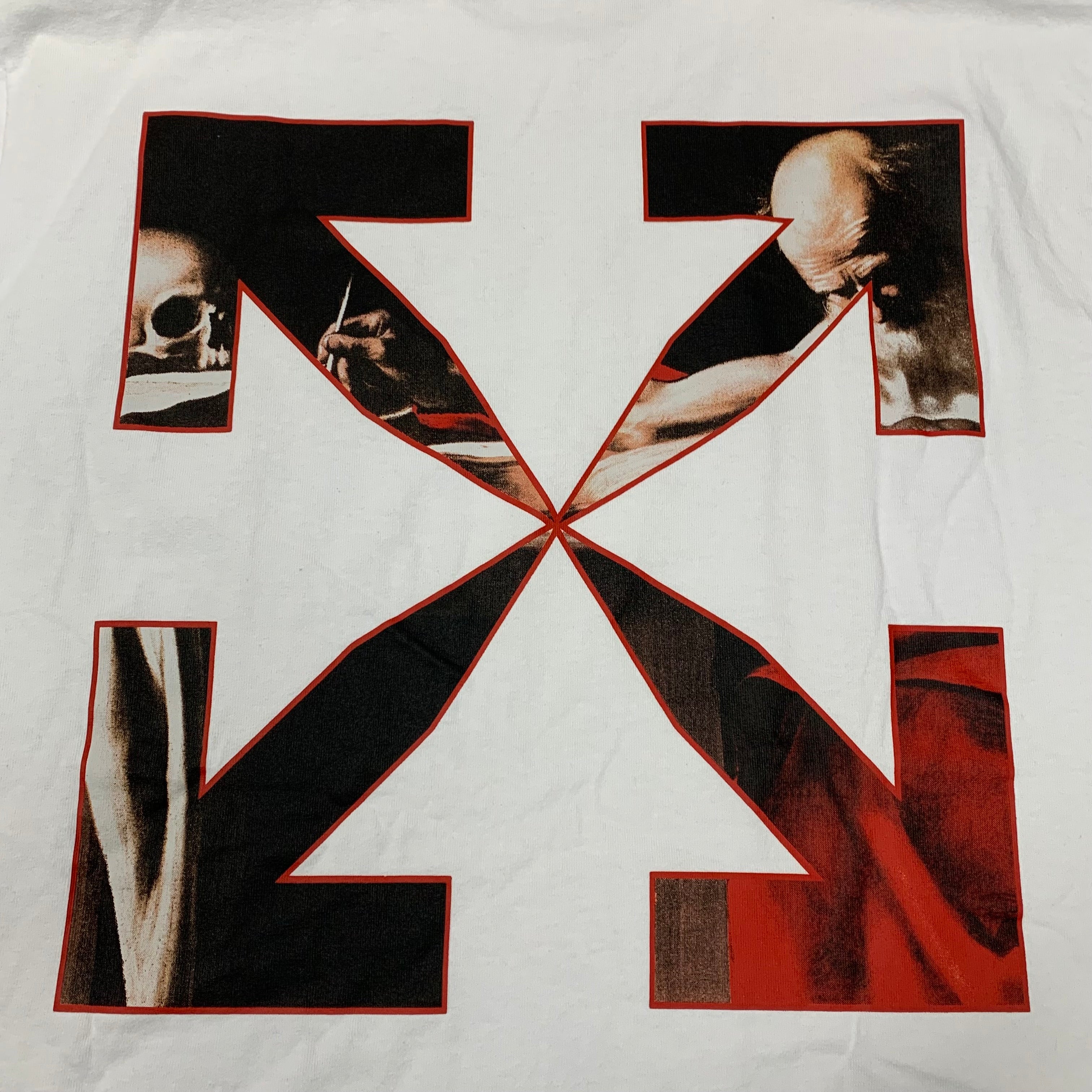 Off White Medium Tee Caravaggio Arrows White T-Shirt Virgil Abloh