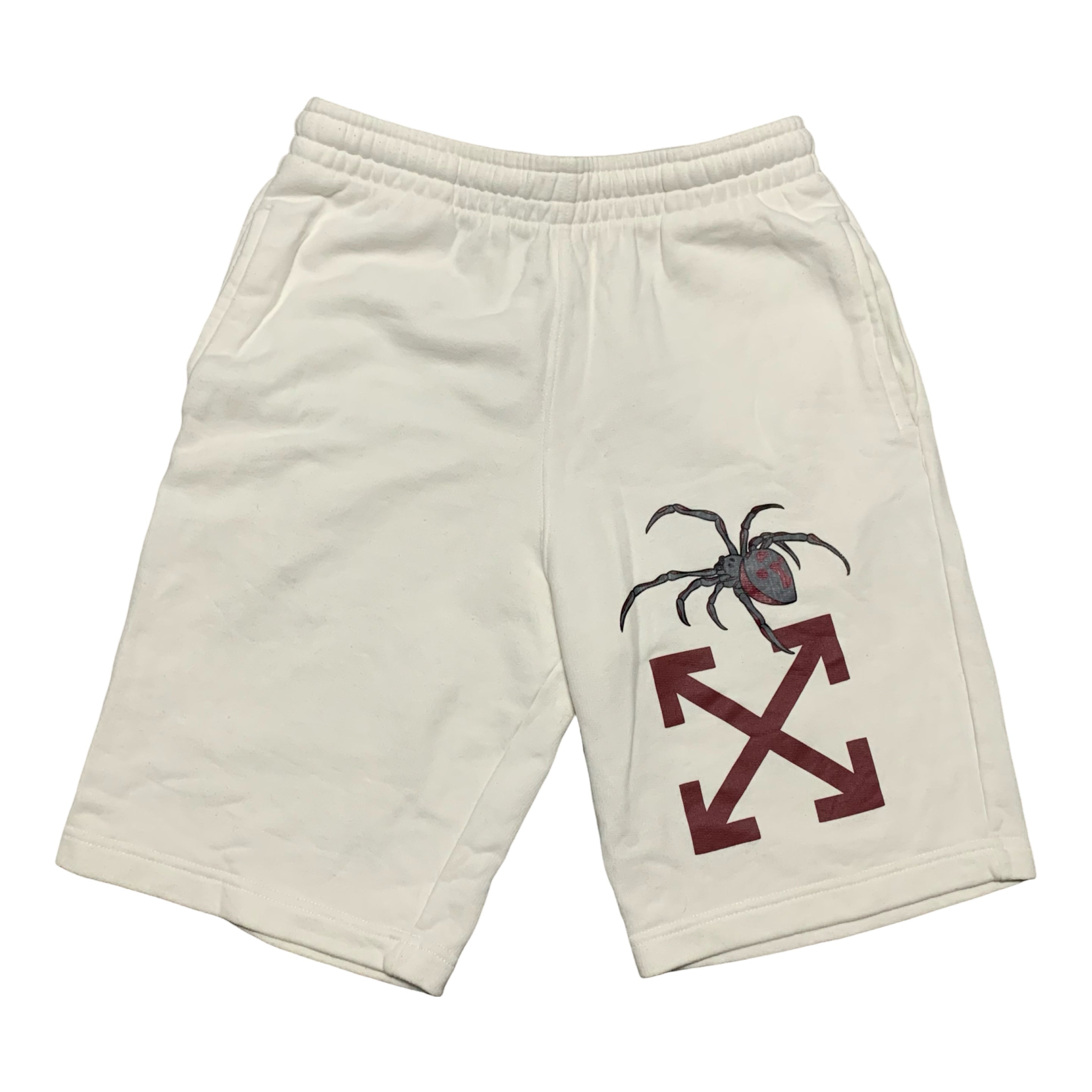 Off White Small Shorts Arachno Spider Arrows White Bottoms Virgil Abloh