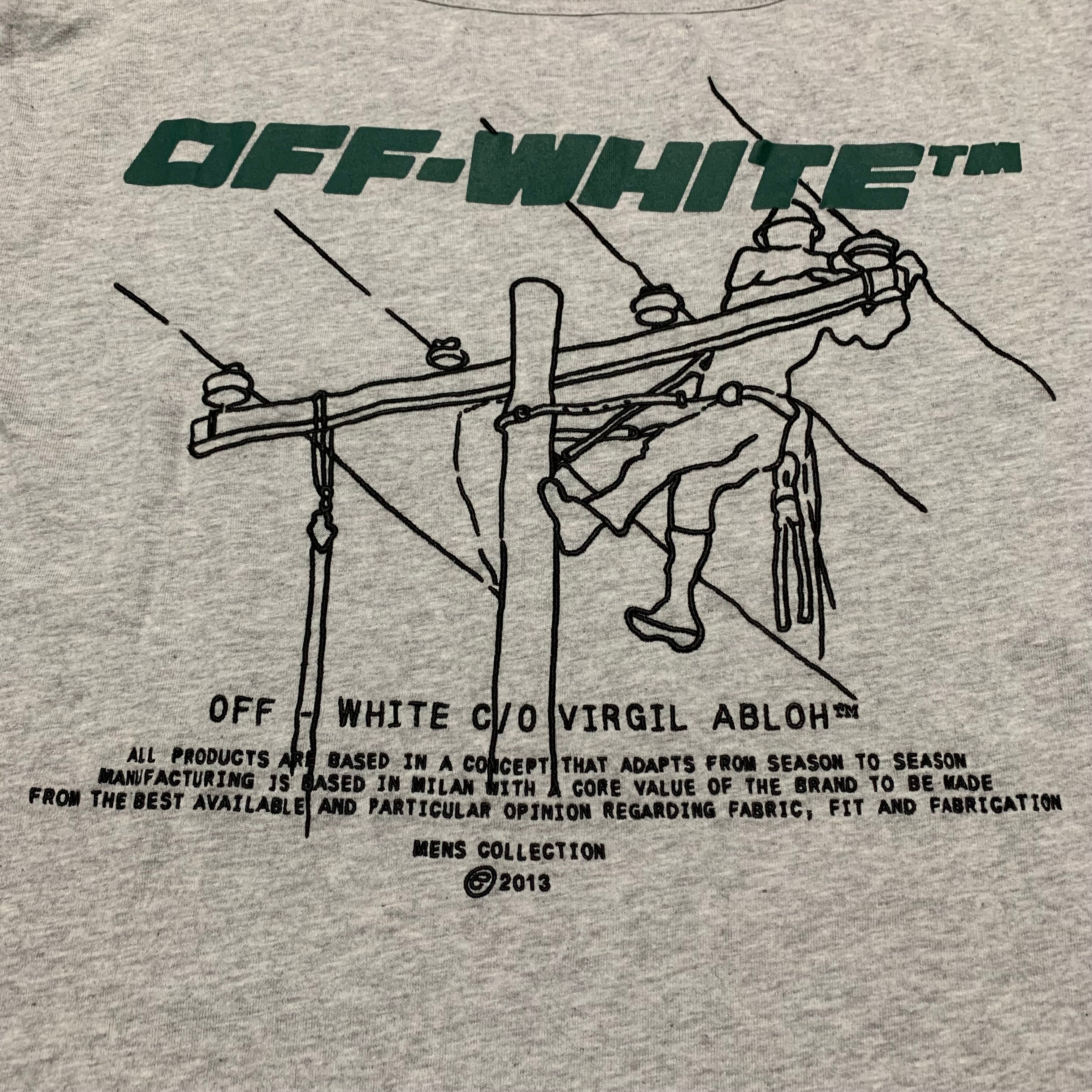 Off White Large Trellis Worker Grey Tee Virgil Abloh