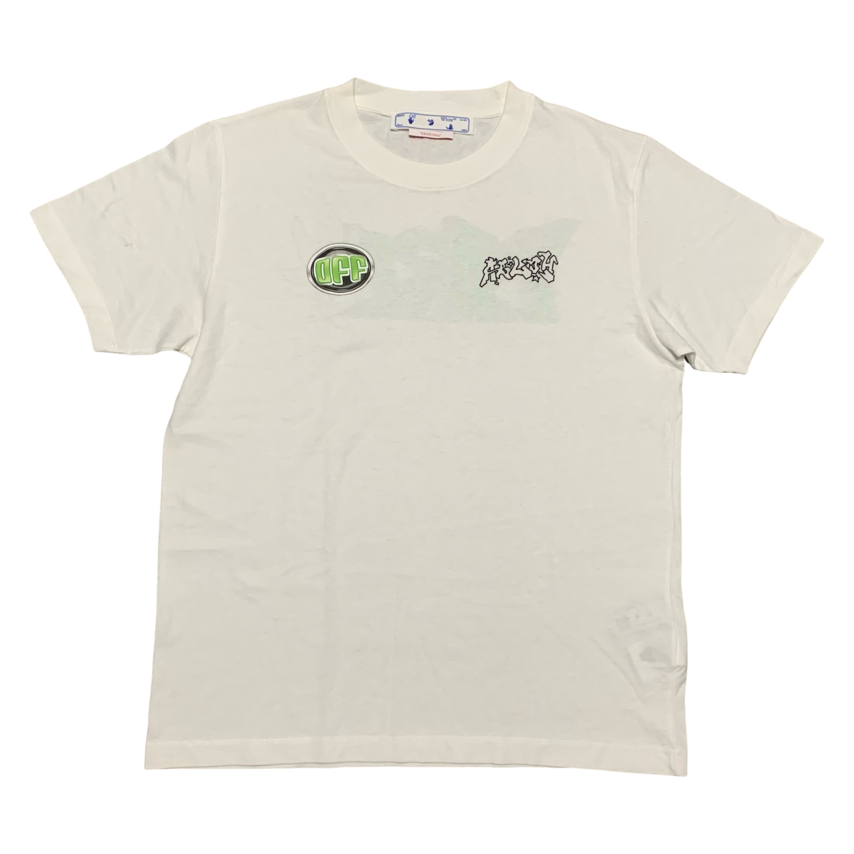 Off White Large Weed Graphic White Tee Virgil Abloh