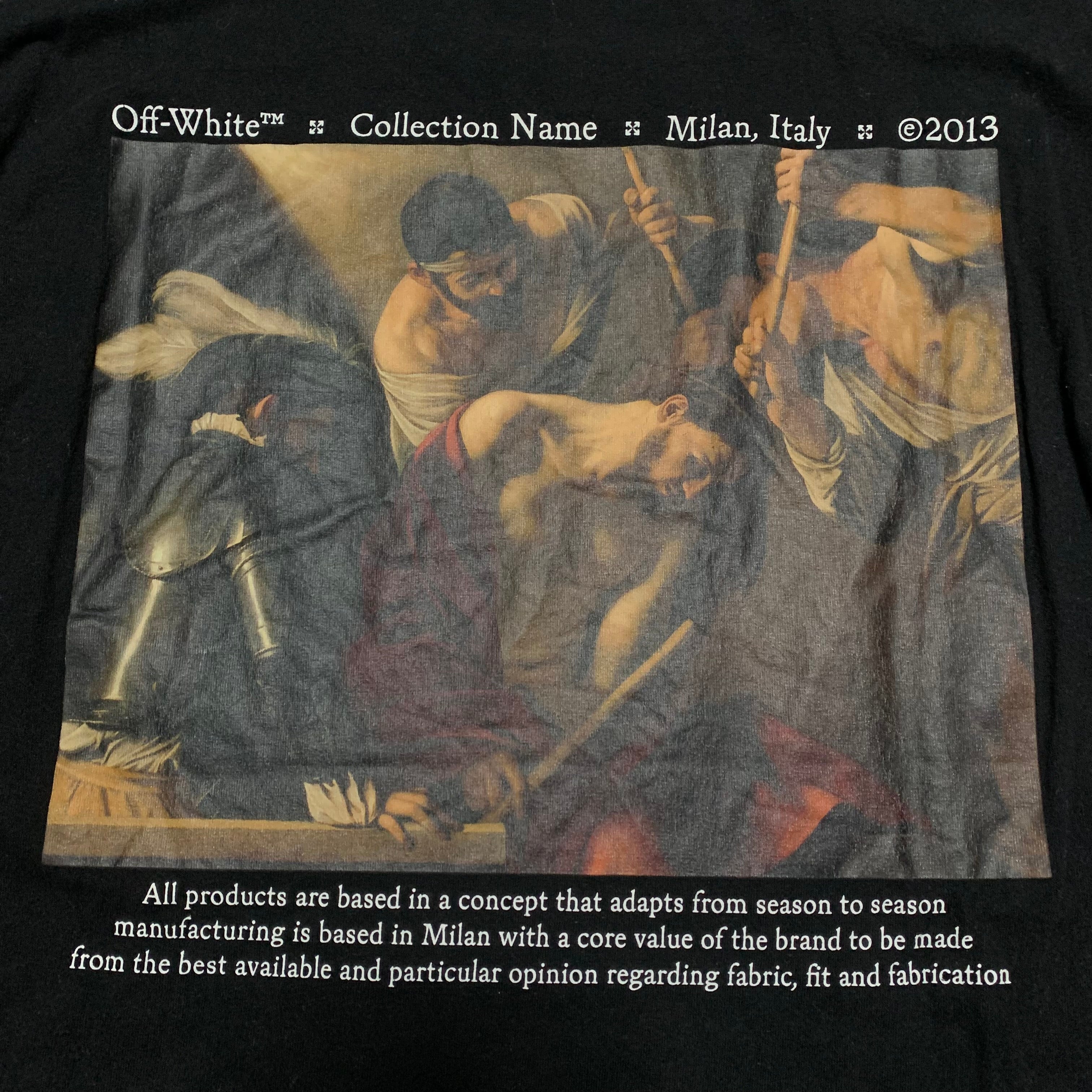 Off White Medium Caravaggio Painting Black Tee Virgil Abloh