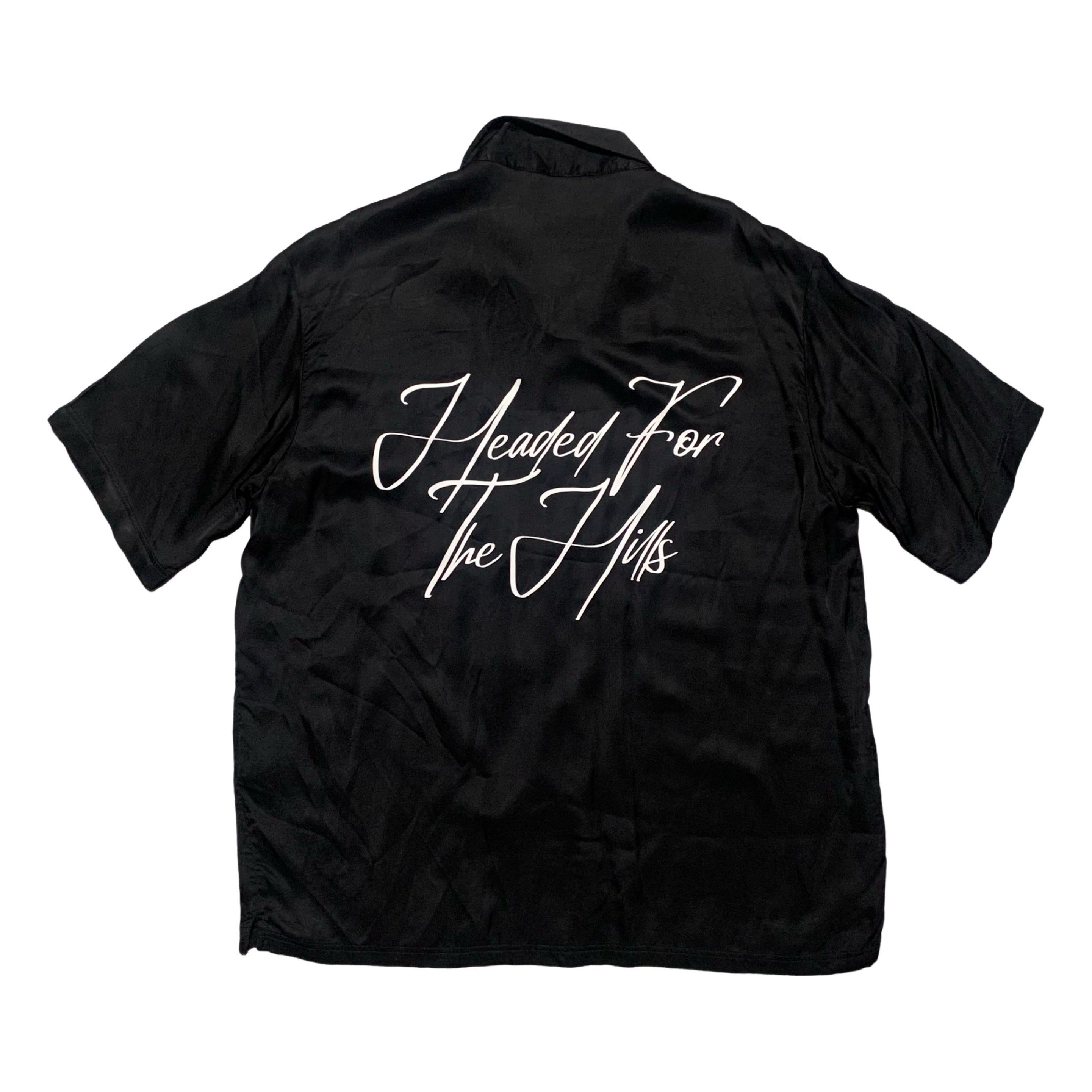 Represent Medium The Hill Printed Satin Shirt Black