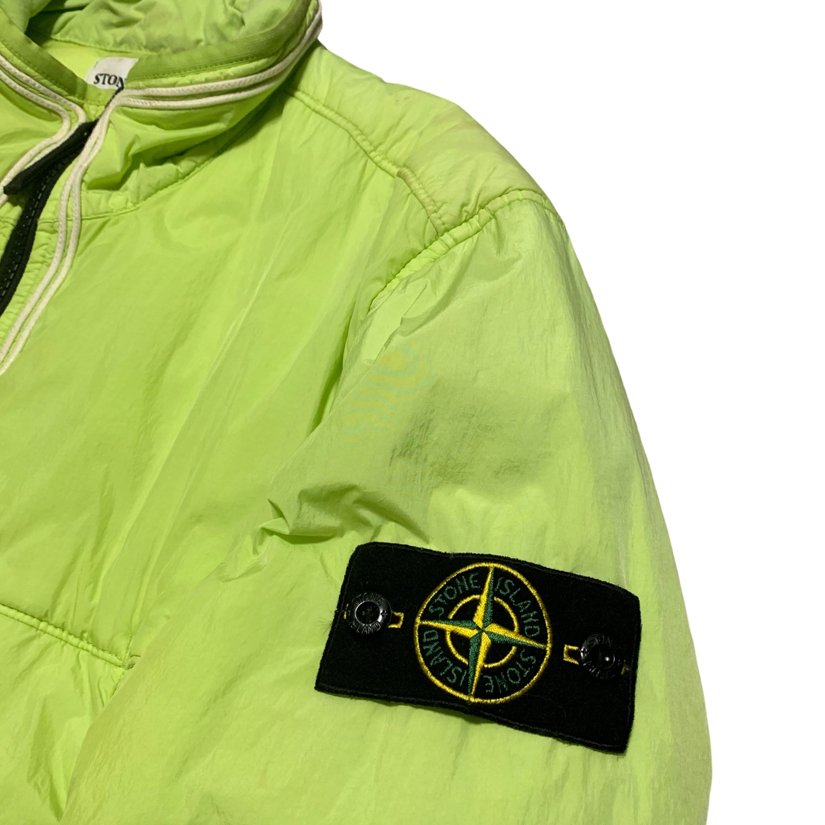 Stone Island Medium Lime Green Garment Dyed Crinkle Reps NY Jacket 2019