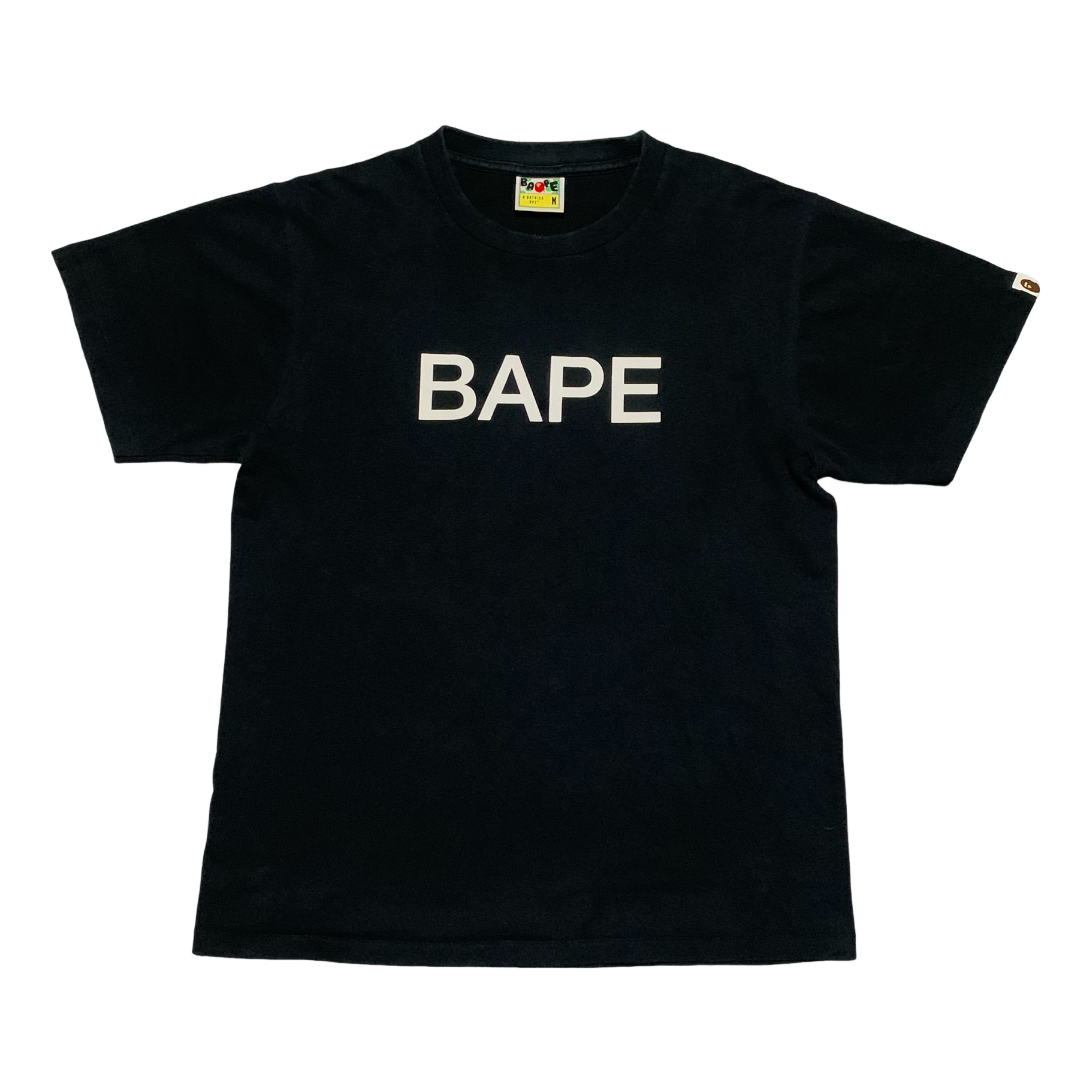 Bape Medium Pink ABC Camo Back Graphic Black Tee A Bathing Ape