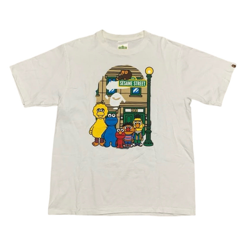 Bape Large Sesame Street Ape Head White Tee A Bathing Ape