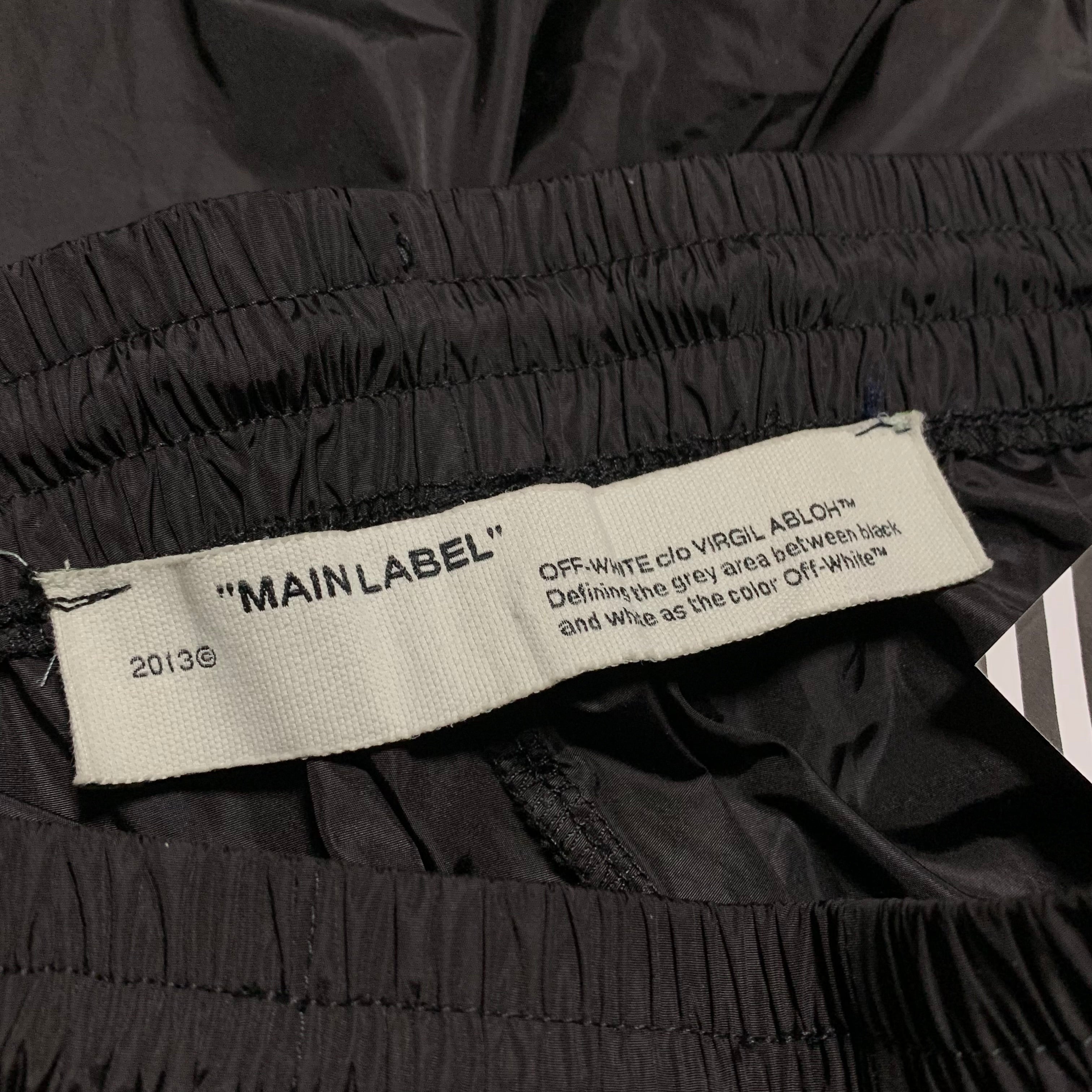 Off White Small Logo Black Track Pant Bottoms Tracksuit Pants Virgil Abloh