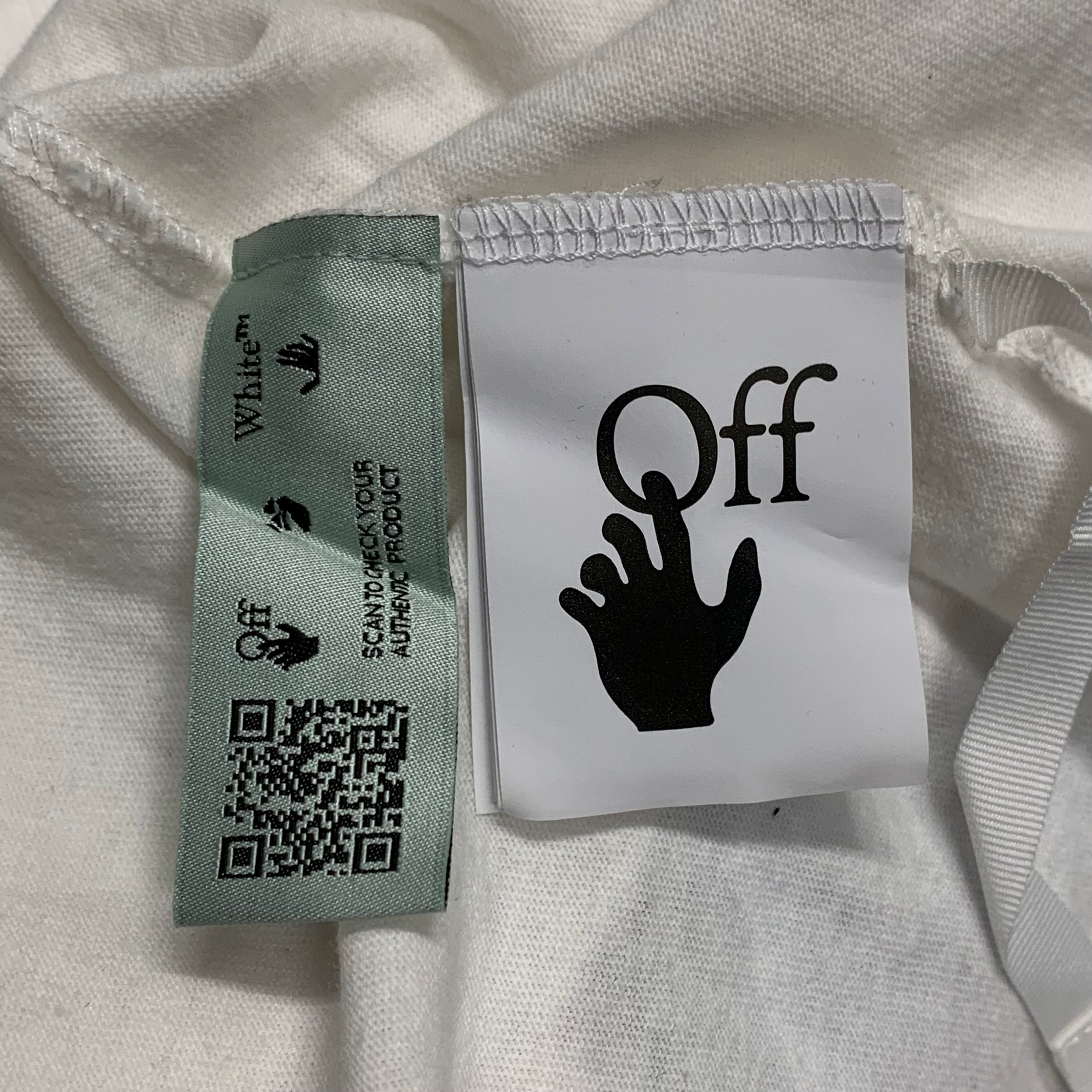Off White Small Tee Blue Marker Arrows White T-Shirt Virgil Abloh