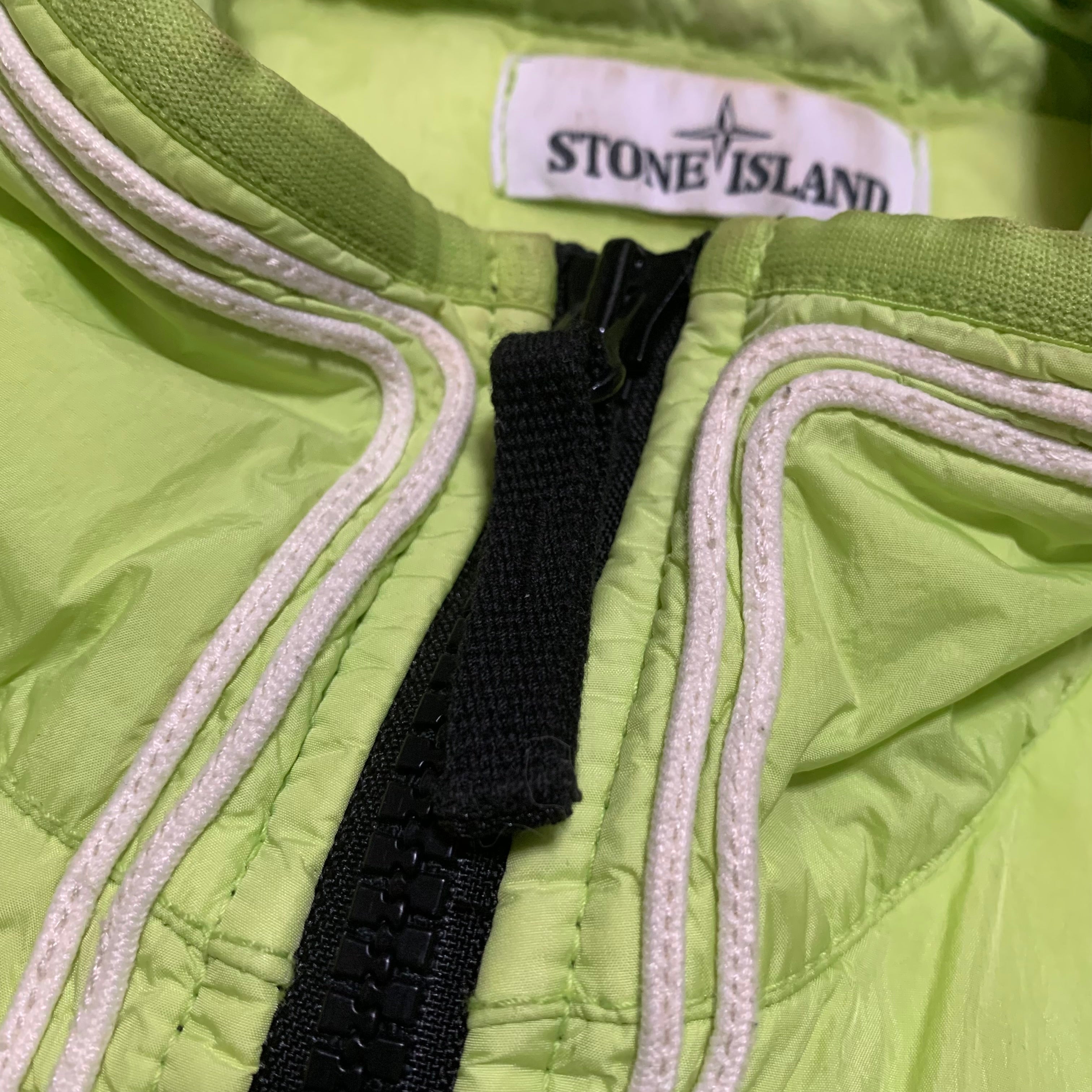 Stone Island Medium Lime Green Garment Dyed Crinkle Reps NY Jacket 2019