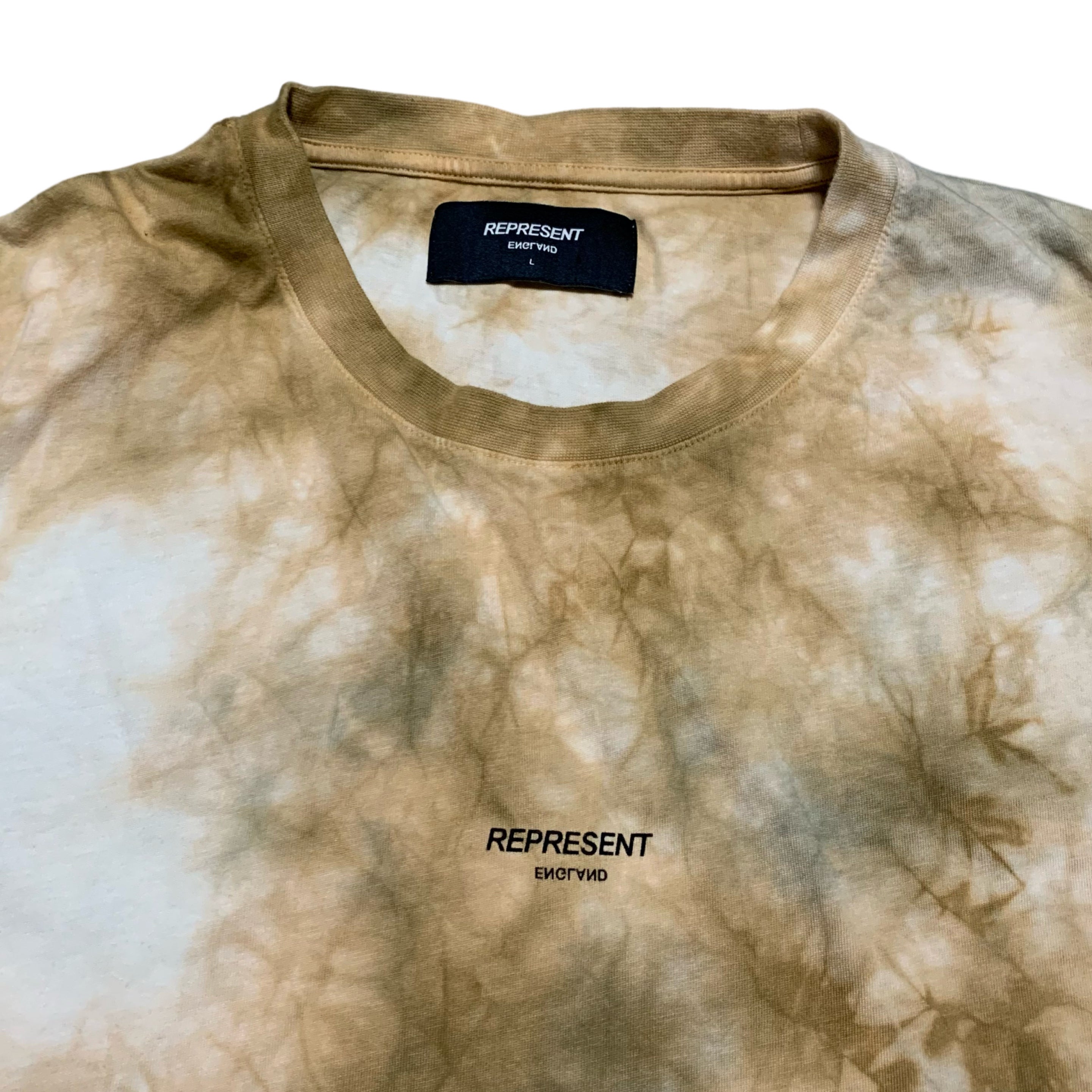 Represent Large Tie Dye White & Gold Tee