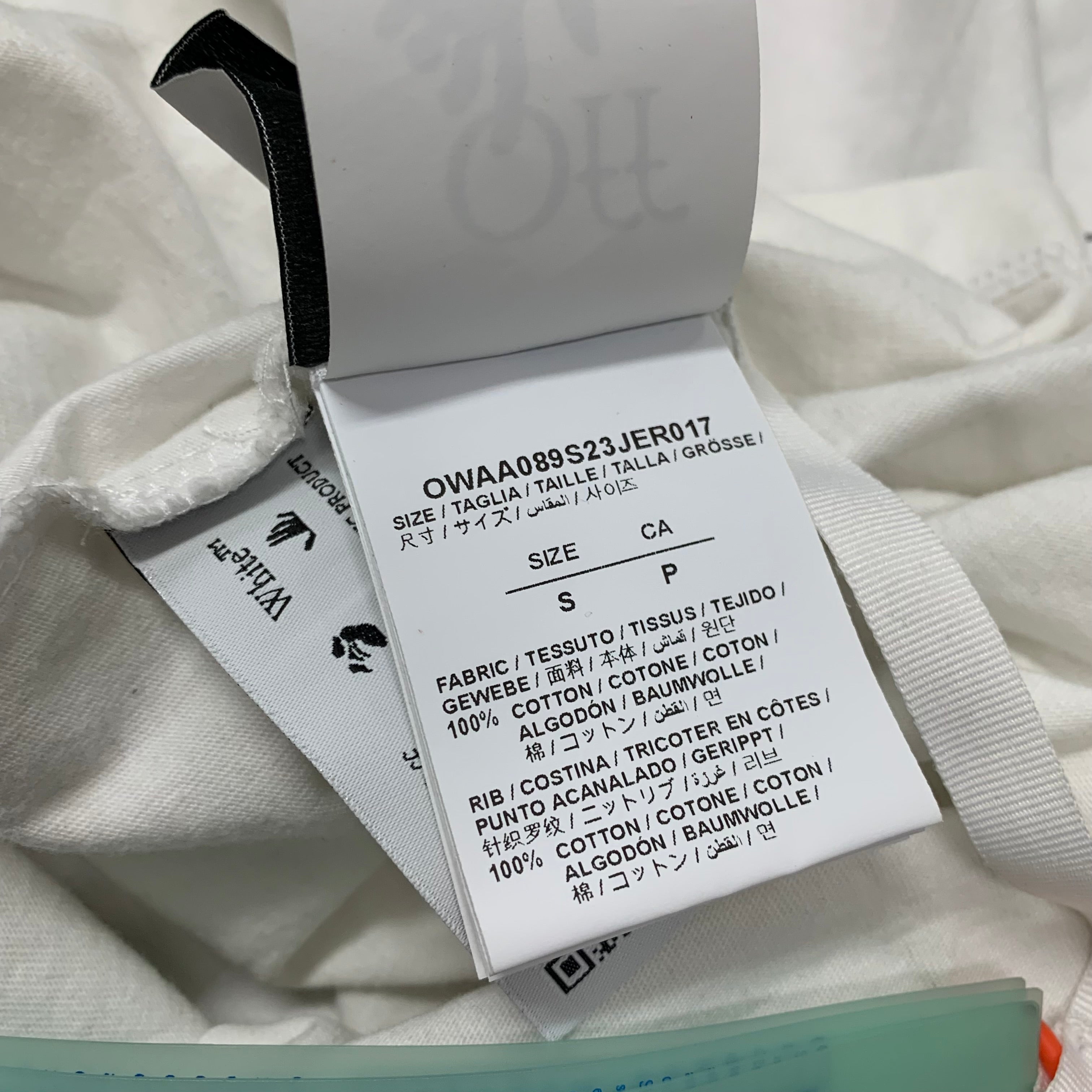 Off White Small Tee 70s Type Casual White T-Shirt Virgil Abloh