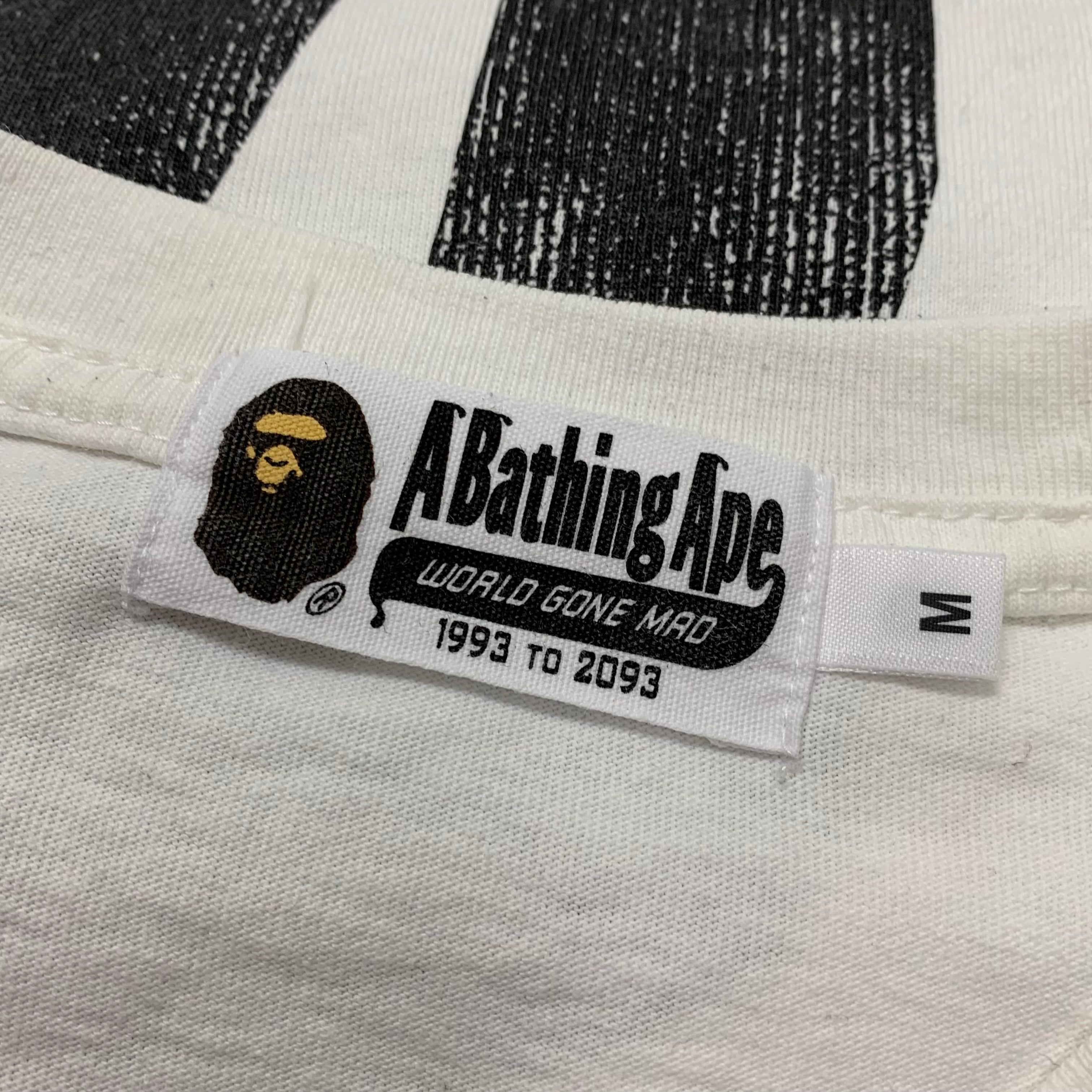 Bape Medium Tee Union Pigment Dyed Ape Head White T-Shirt A Bathing Ape