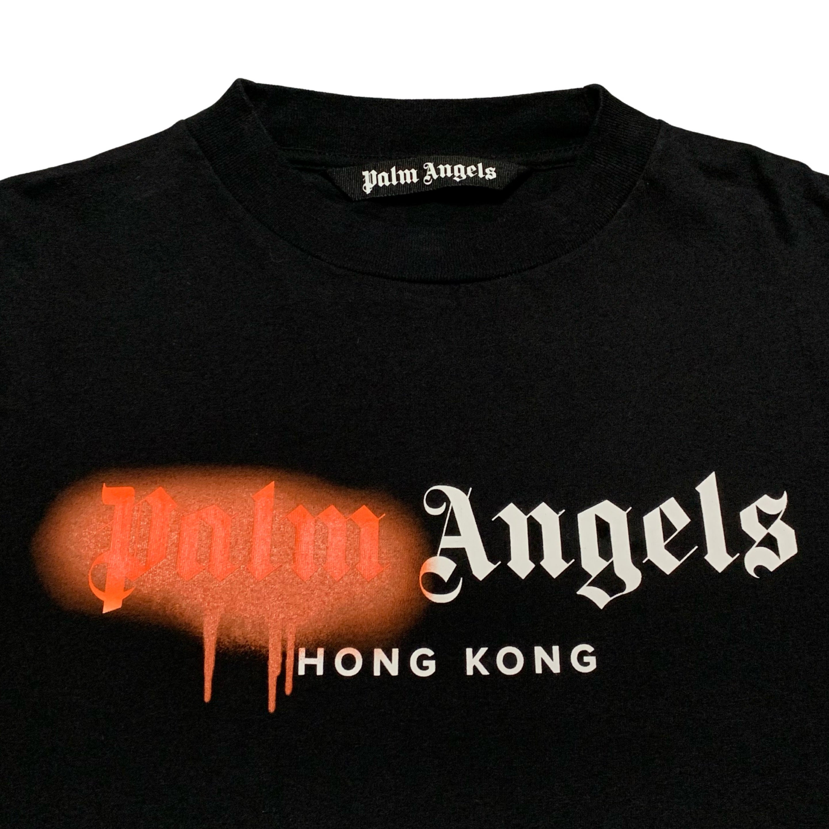 Palm Angels Large Hong Kong Sprayed Black Tee