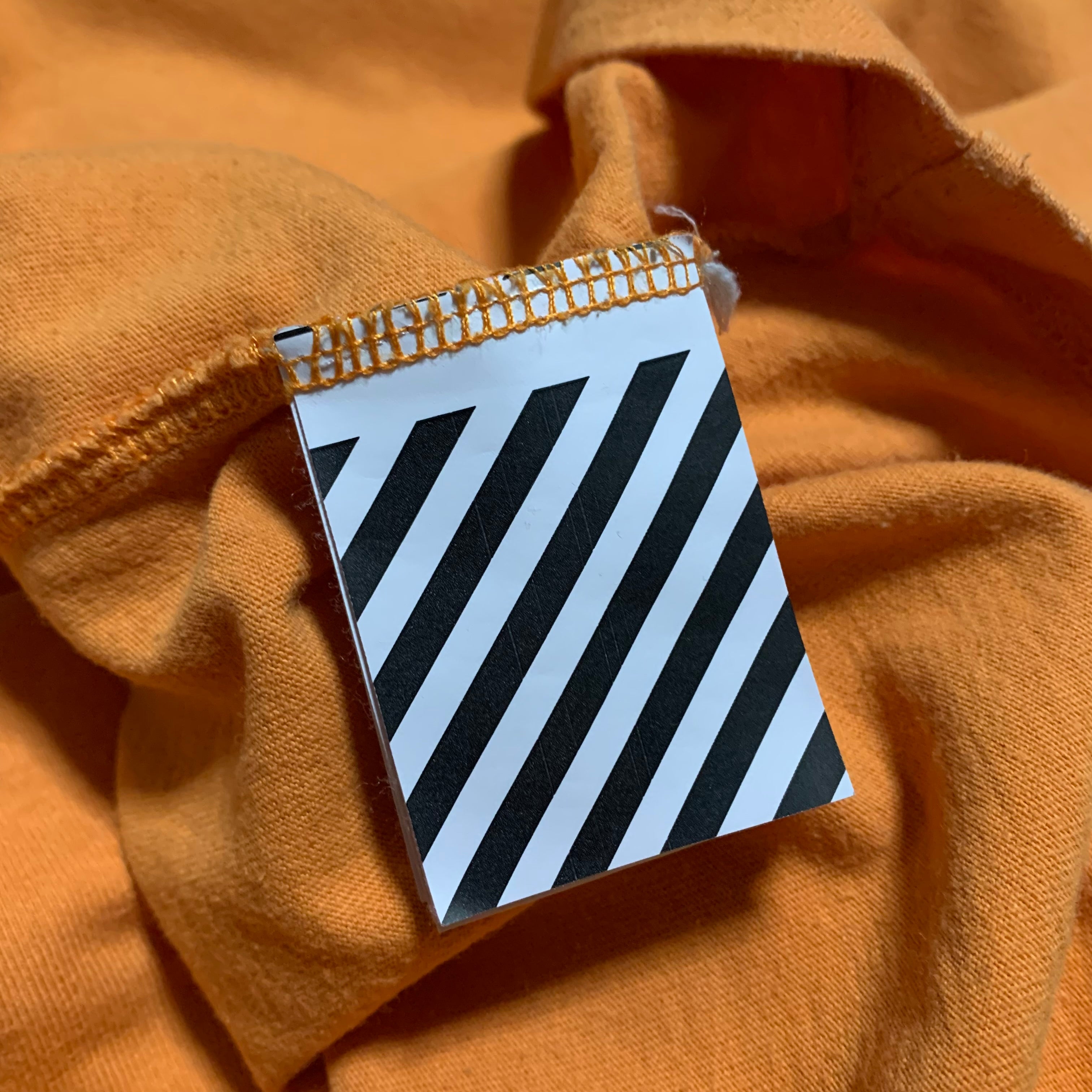Off White XL Tape Arrows Orange Tee Virgil Abloh