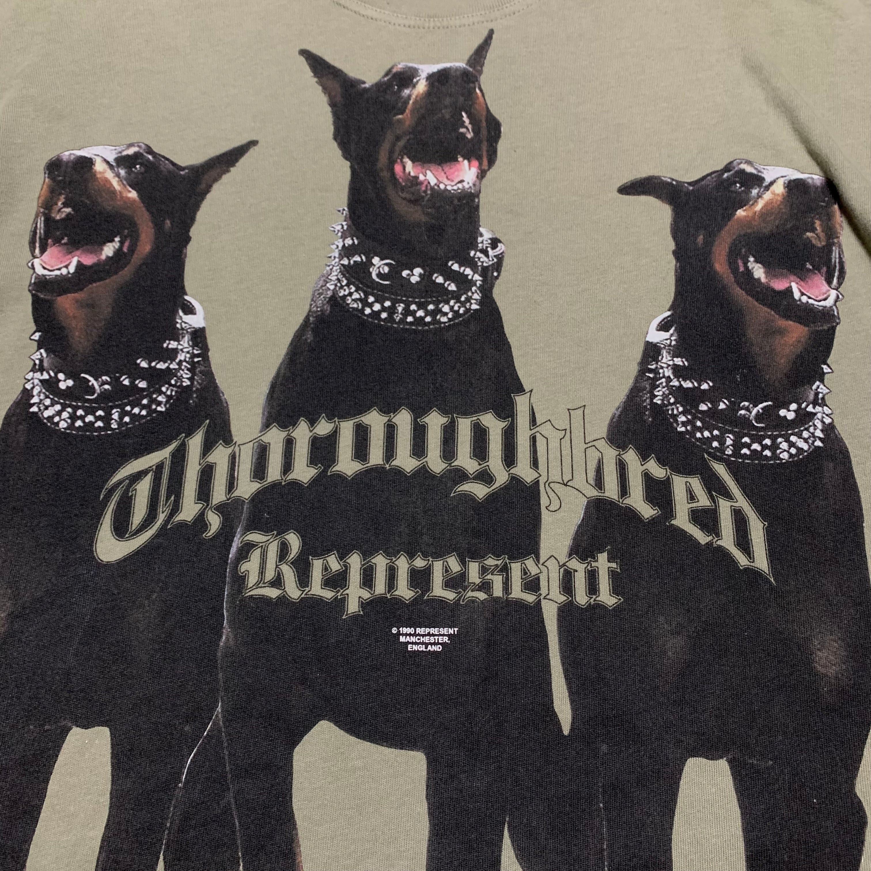 Represent XS Thoroughbred Dog Khaki Green Tee