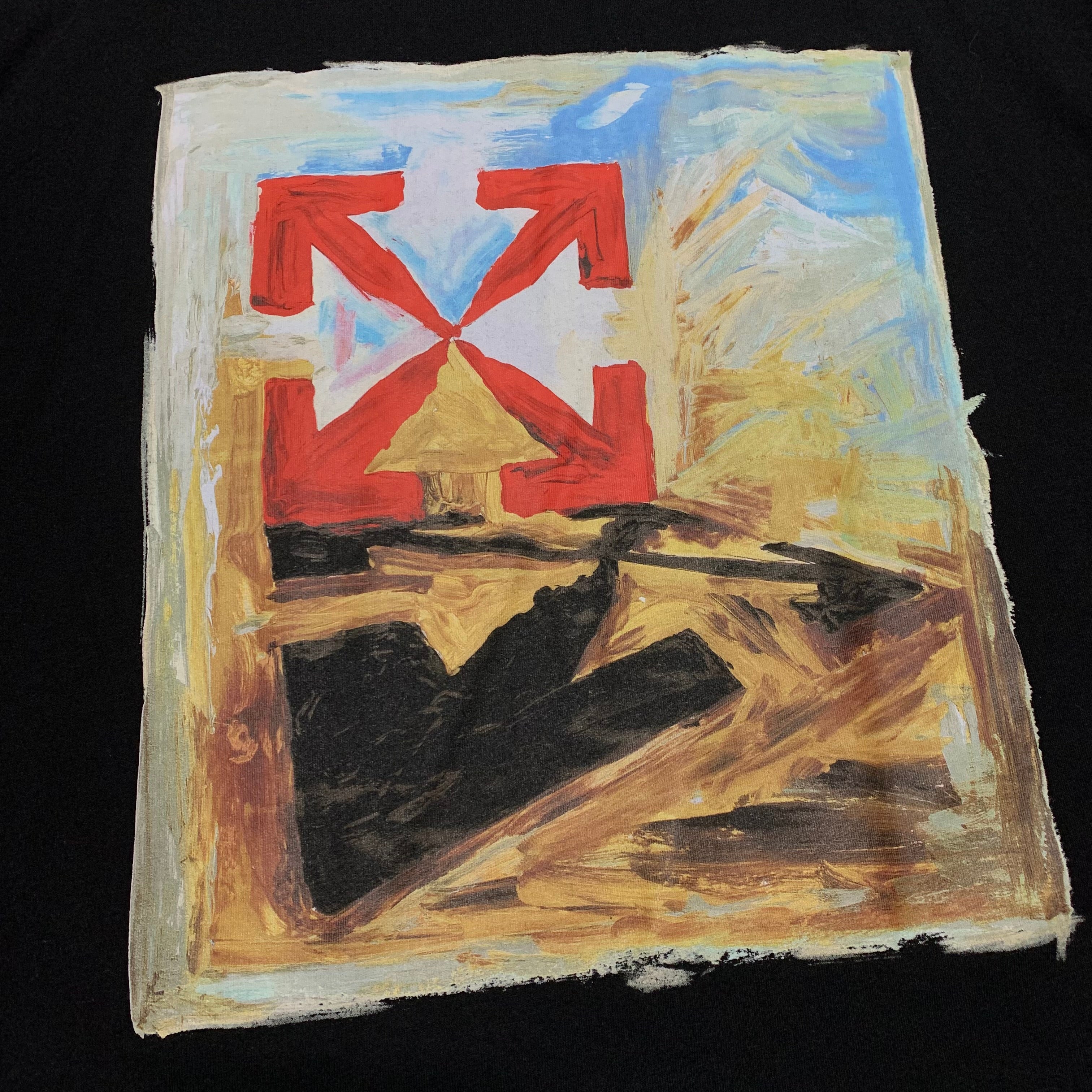 Off White XXL Arrow On Canvas Black Tee Virgil Abloh