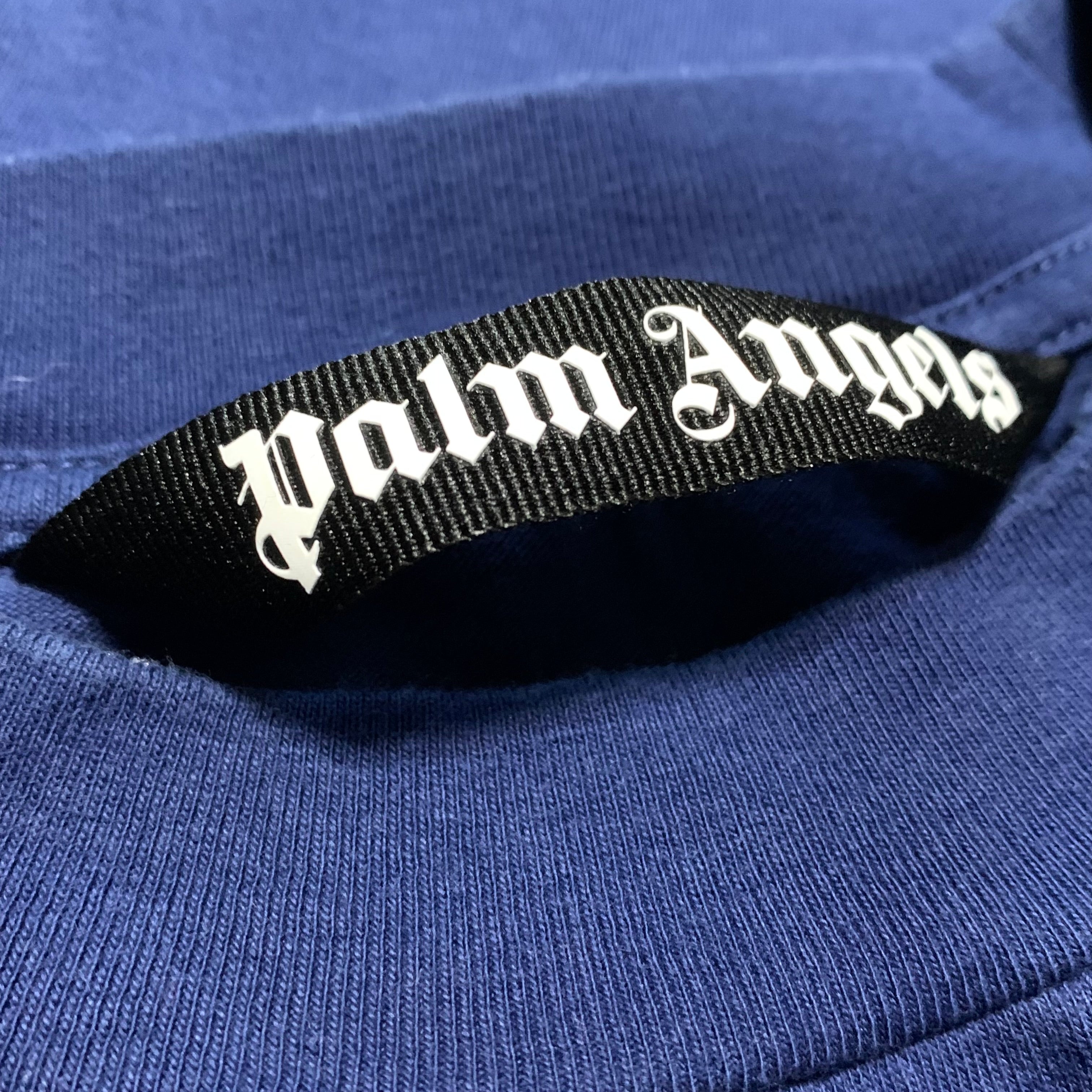 Palm Angels Medium Broken Palm Tree Blue Tee