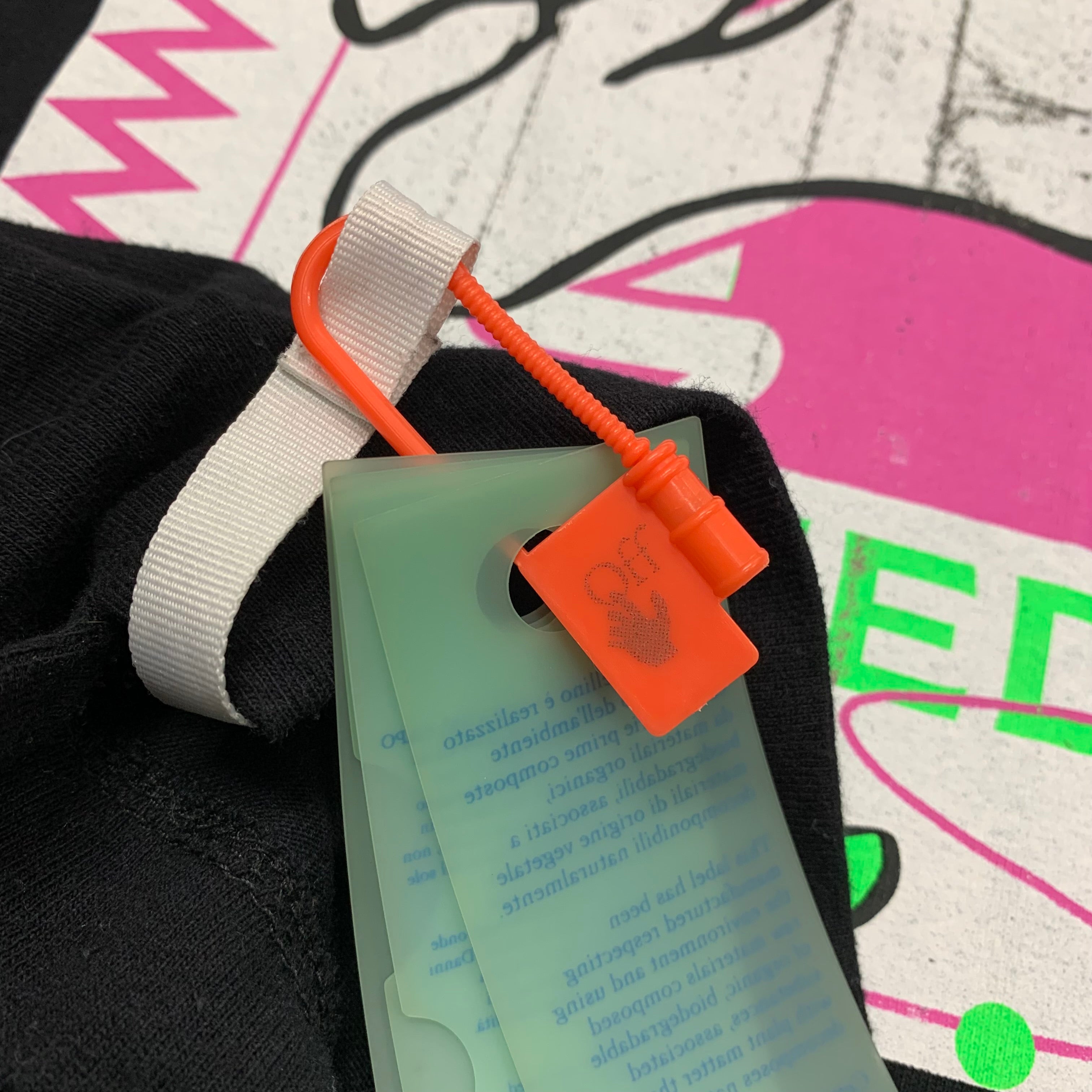 Off White Large Tee Rave Flyer Skate Black T-Shirt Virgil Abloh