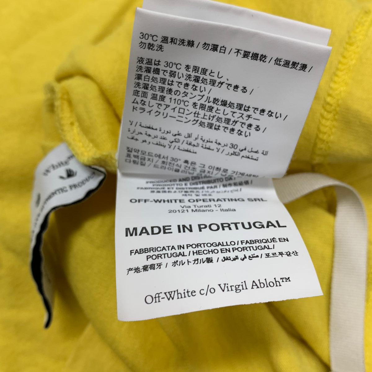Off White Large Tee Graffiti Arrows Yellow T-Shirt Virgil Abloh