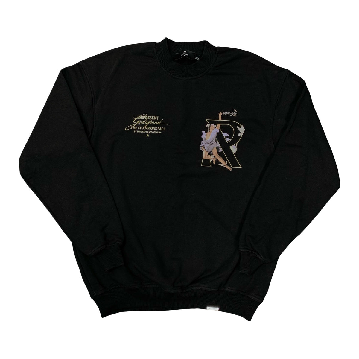 Represent XS Sweatshirt Hermes Black Crewneck Godspeed
