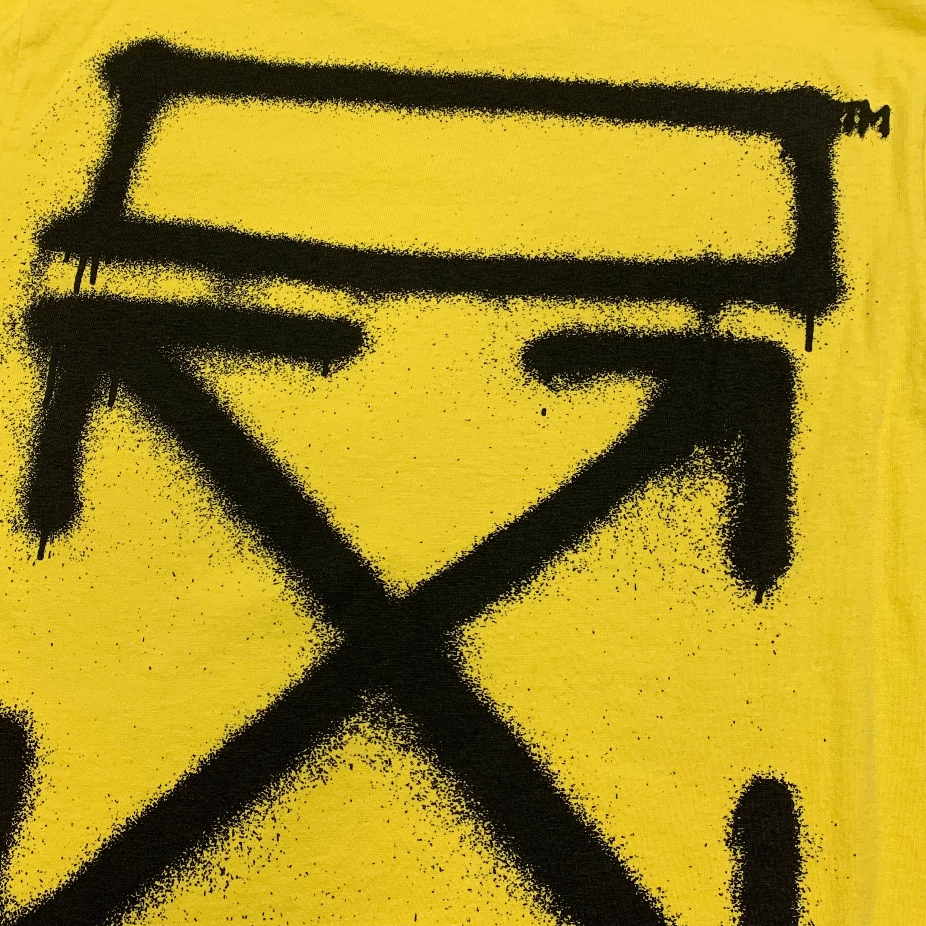 Off White Medium Tee Graffiti Arrows Yellow T-Shirt Virgil Abloh
