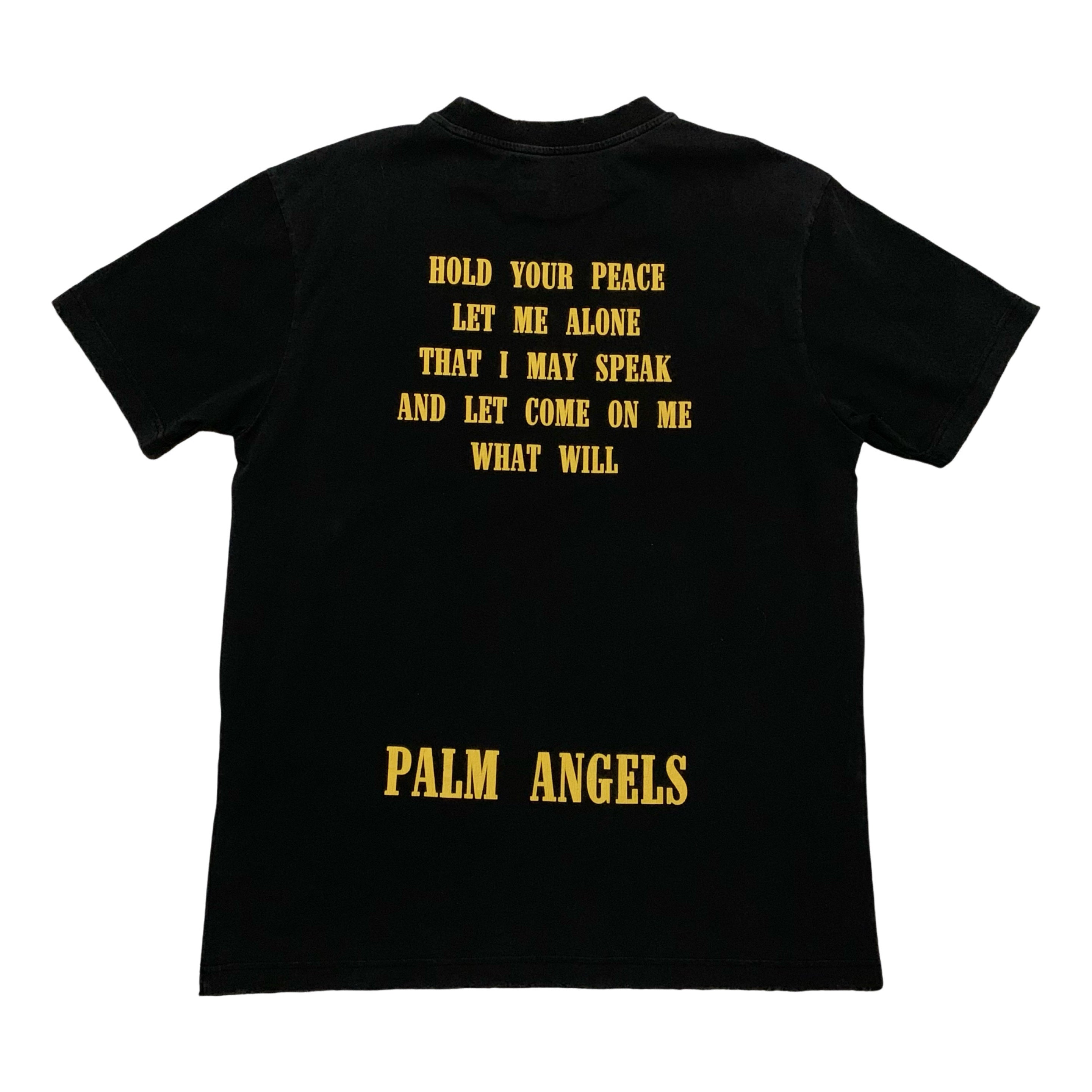 Palm Angels Medium Legalize It Black Tee Distressed