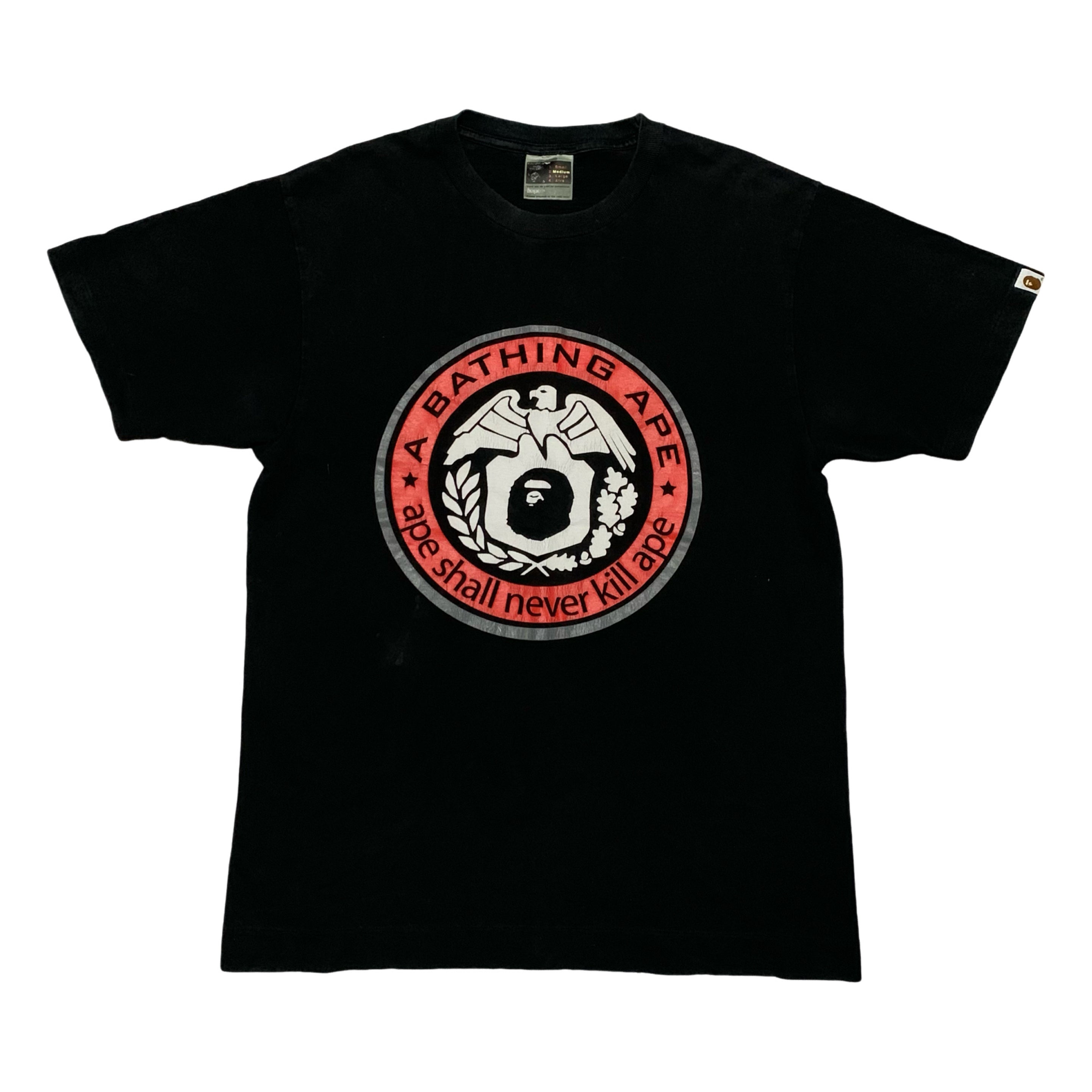 Bape Medium A Bathing Ape Graphic Black Tee Vintage OG