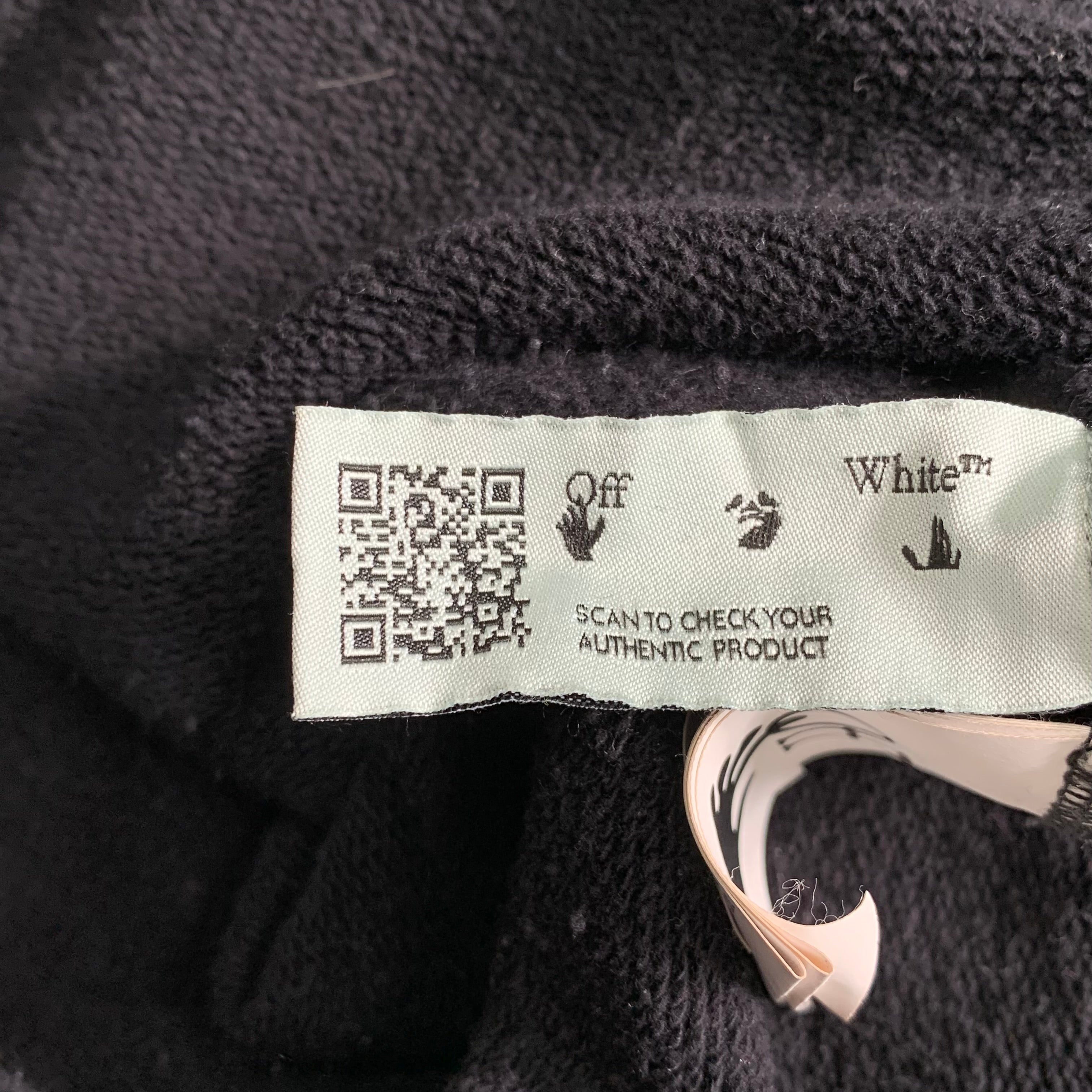 Off White Large Hoodie Marker Arrows Black Hoodie Virgil Abloh Blue Graphic