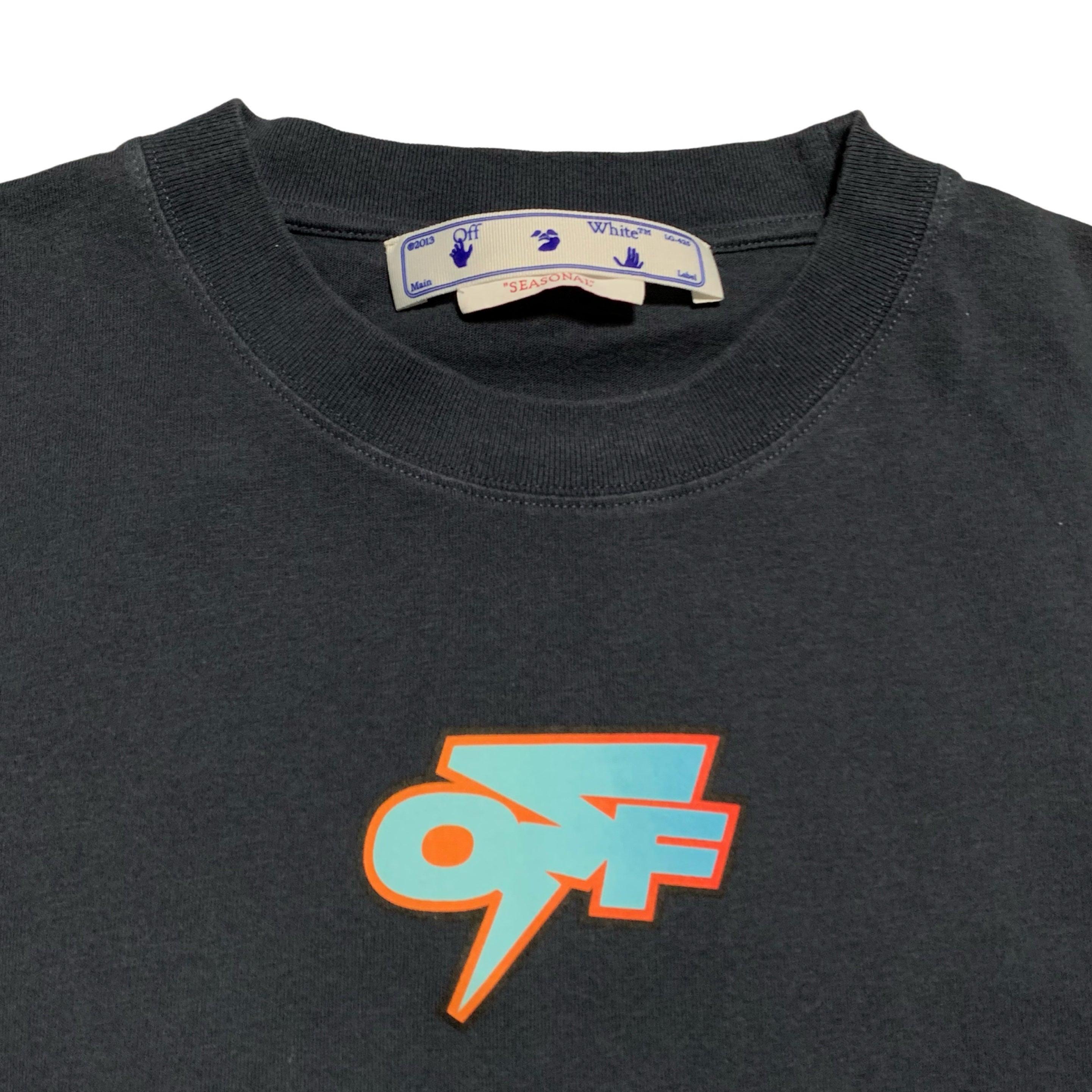 Off White Medium Lighting Arrows Blue Tee Virgil Abloh