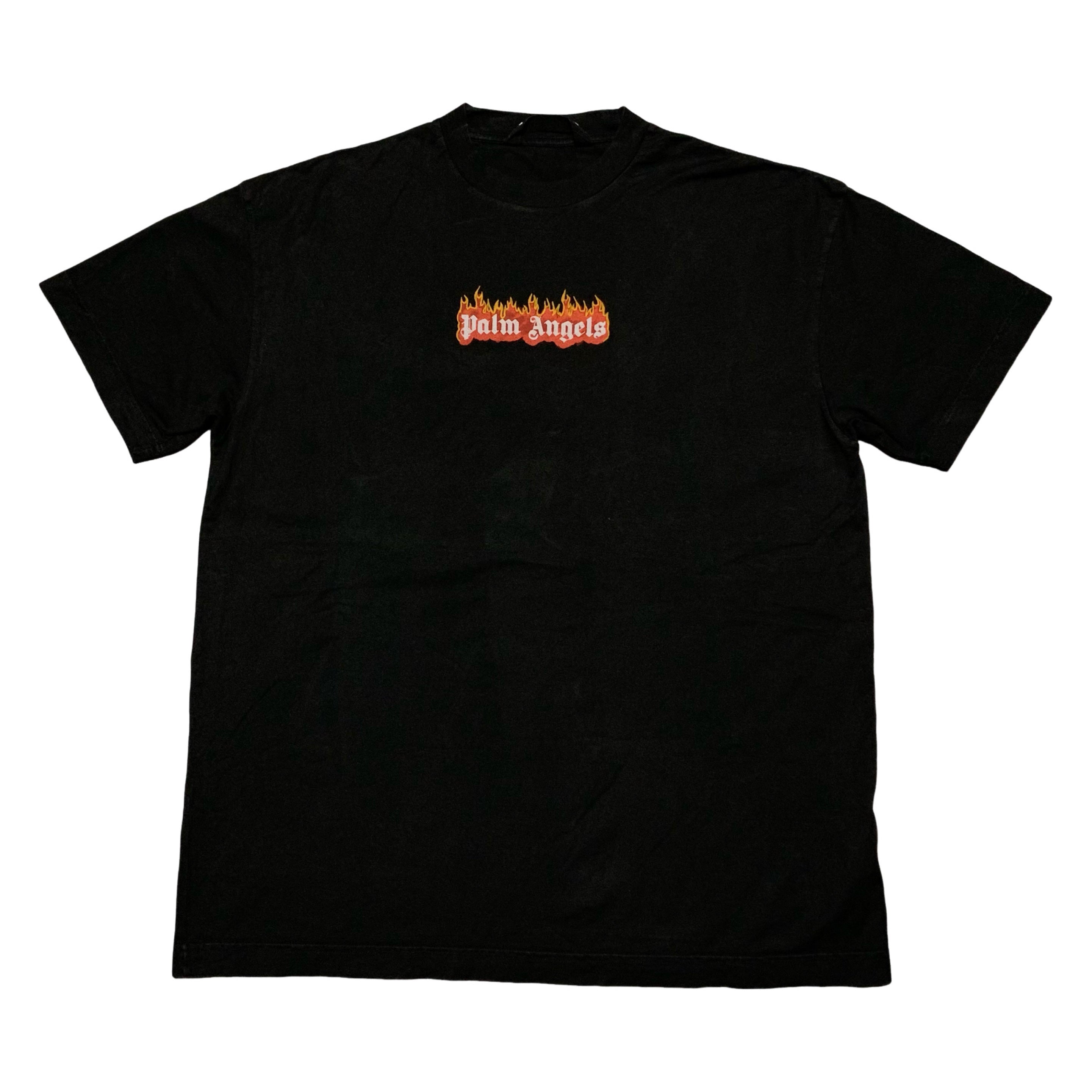 Palm Angels XL Flame Logo Black Tee