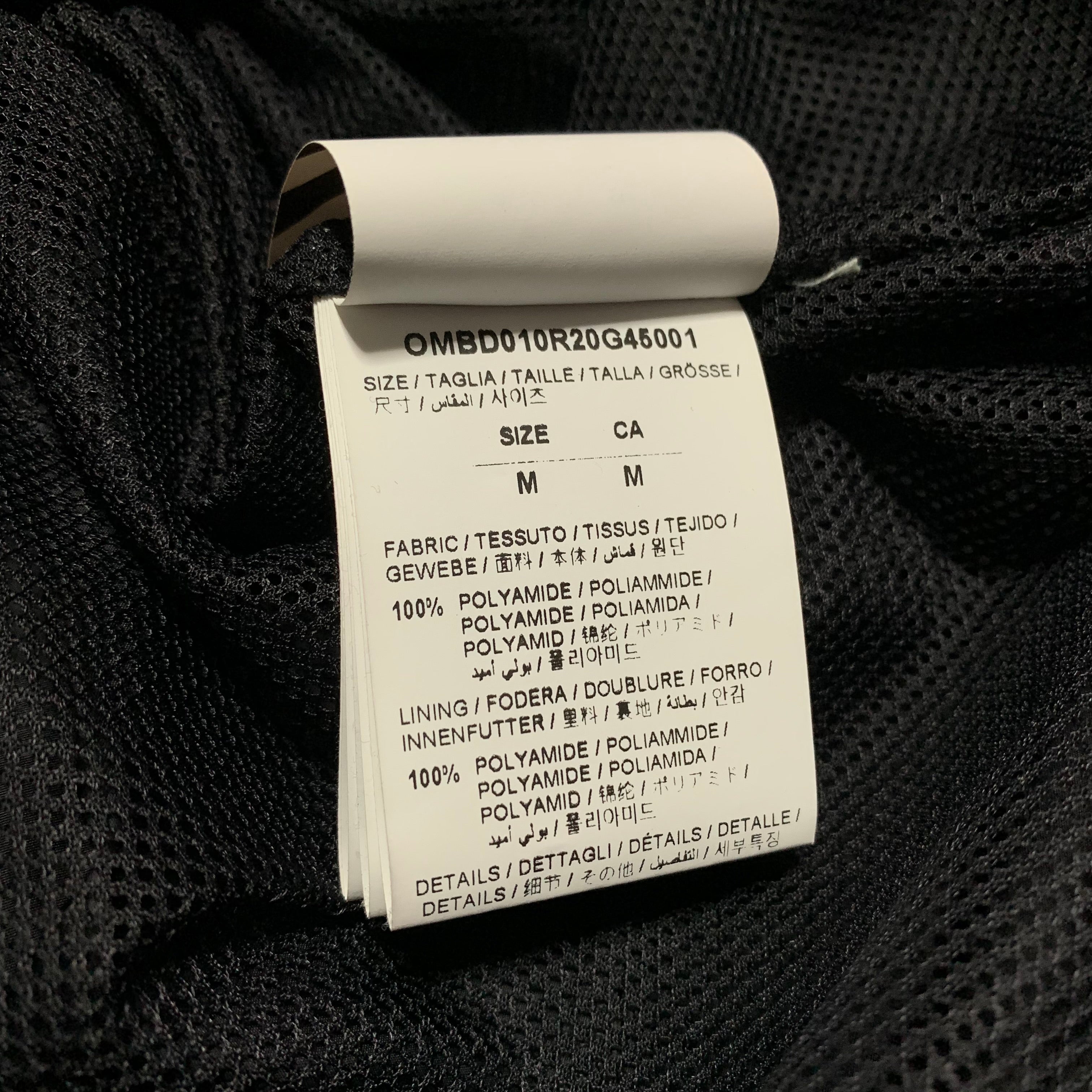 Off White Medium Track Jacket Black Track Top Virgil Abloh