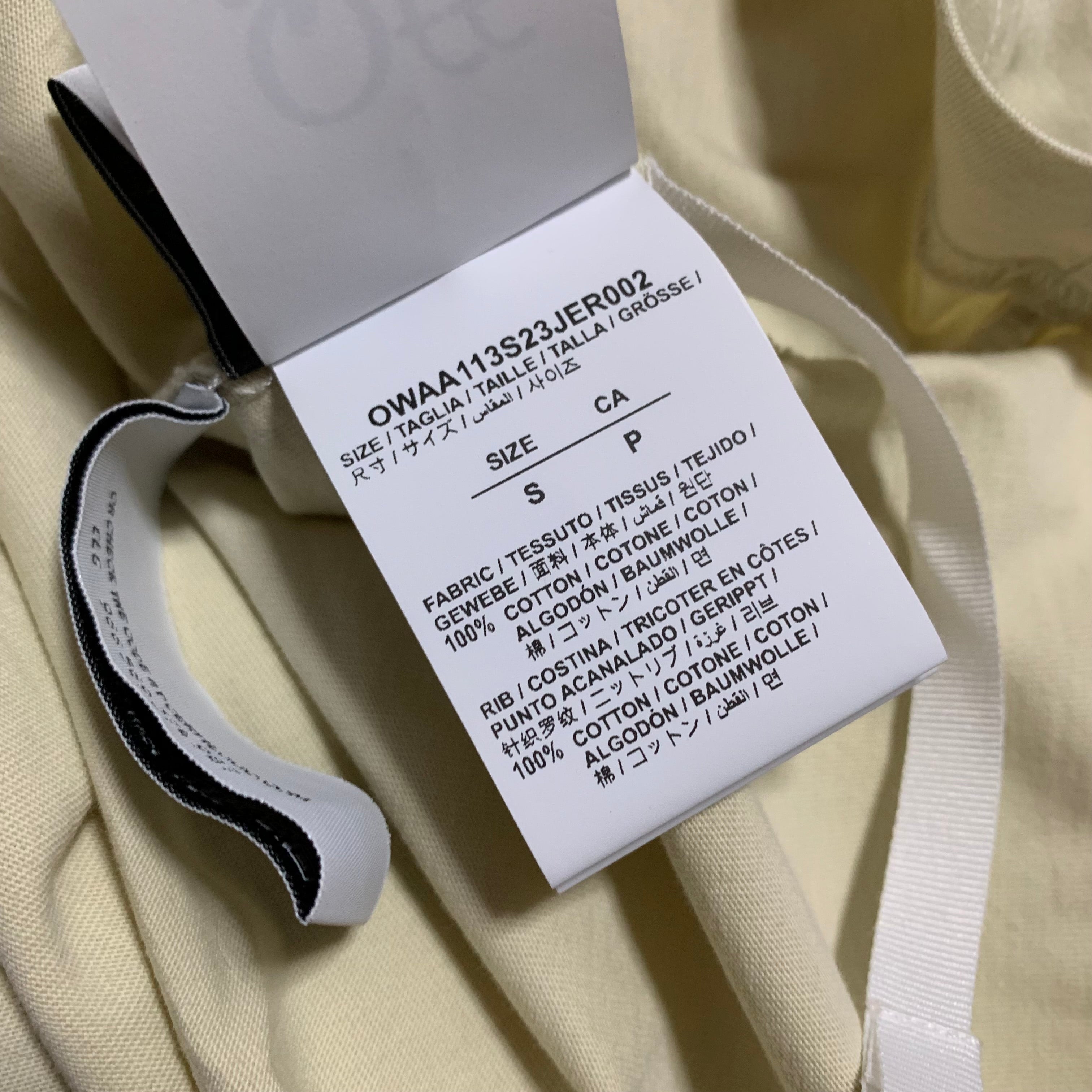 Off White Small Exactly The Opposite Cream White Tee Virgil Abloh