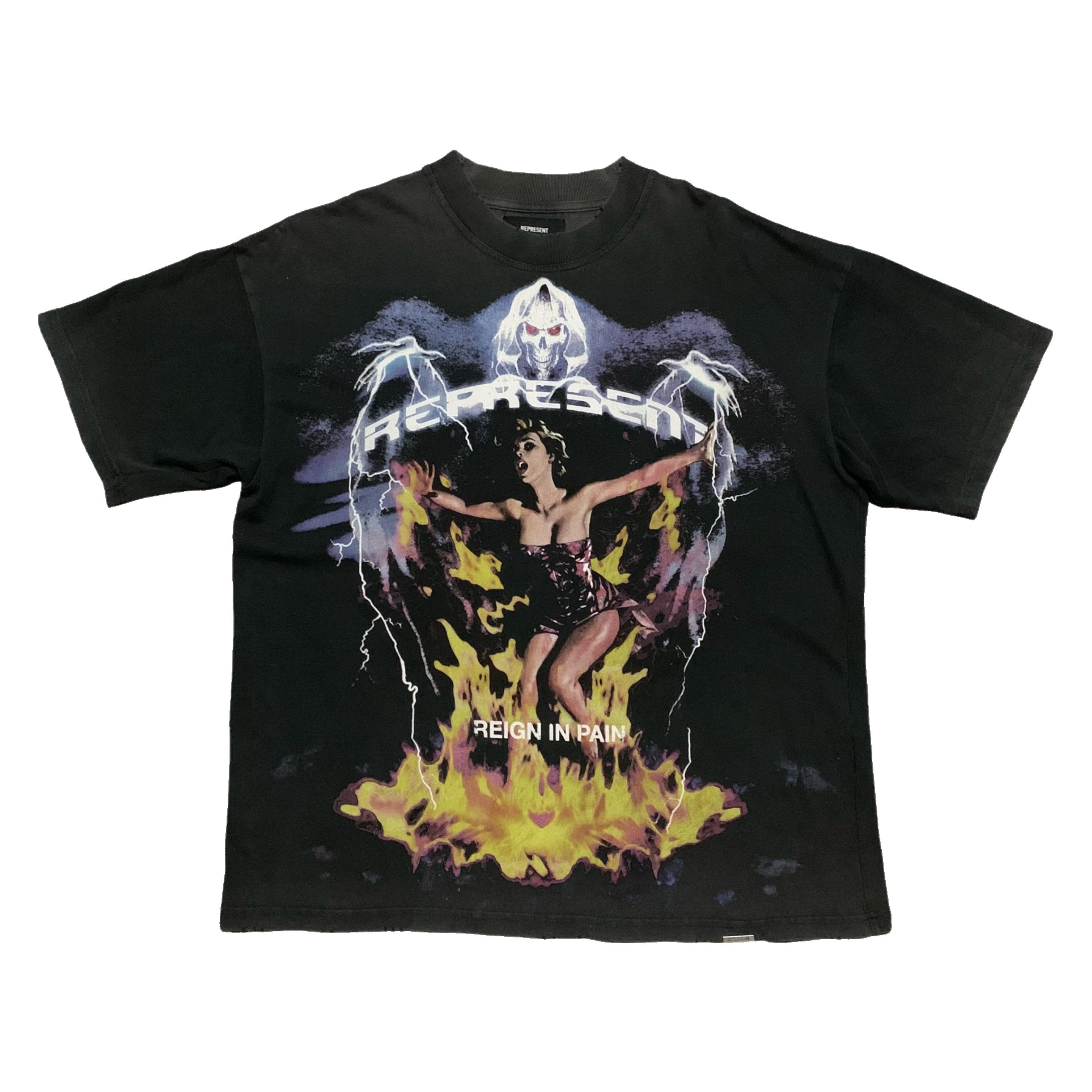 Represent Medium Spirit Reaper Vintage Black Tee