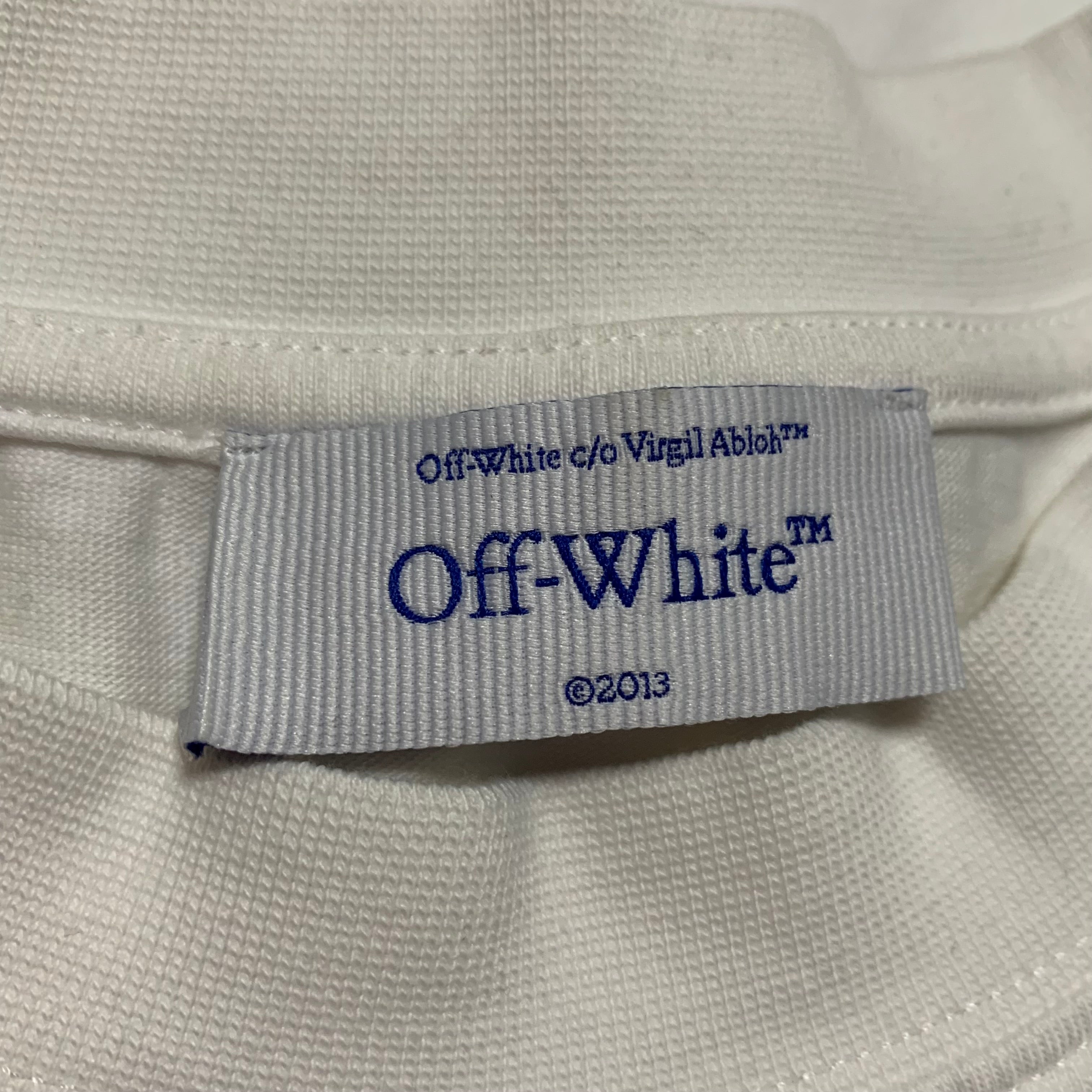 Off White Small Graffiti Graphic White Tee Virgil Abloh Limited Edition
