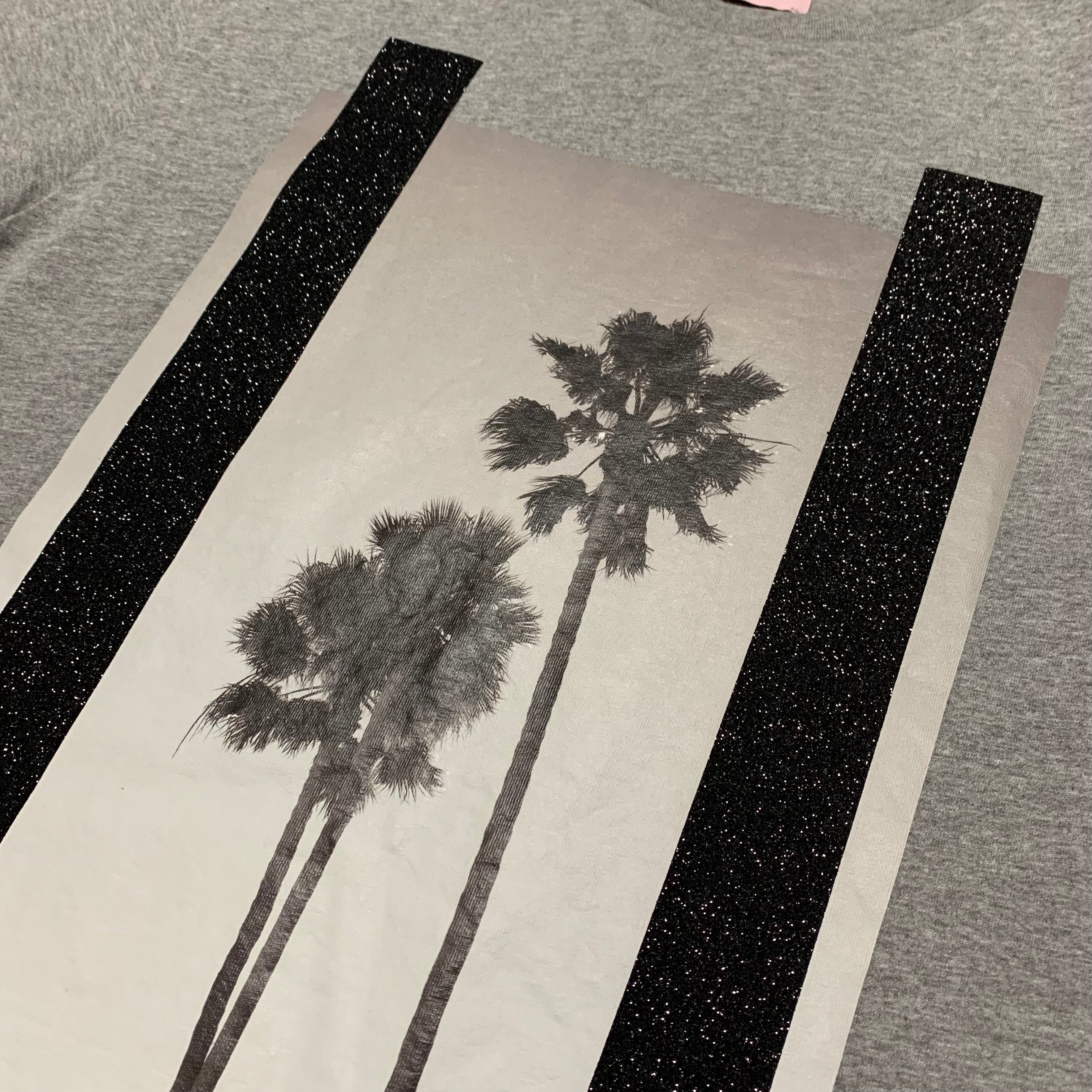 Palm Angels Small Plam Tree Graphic Grey Tee