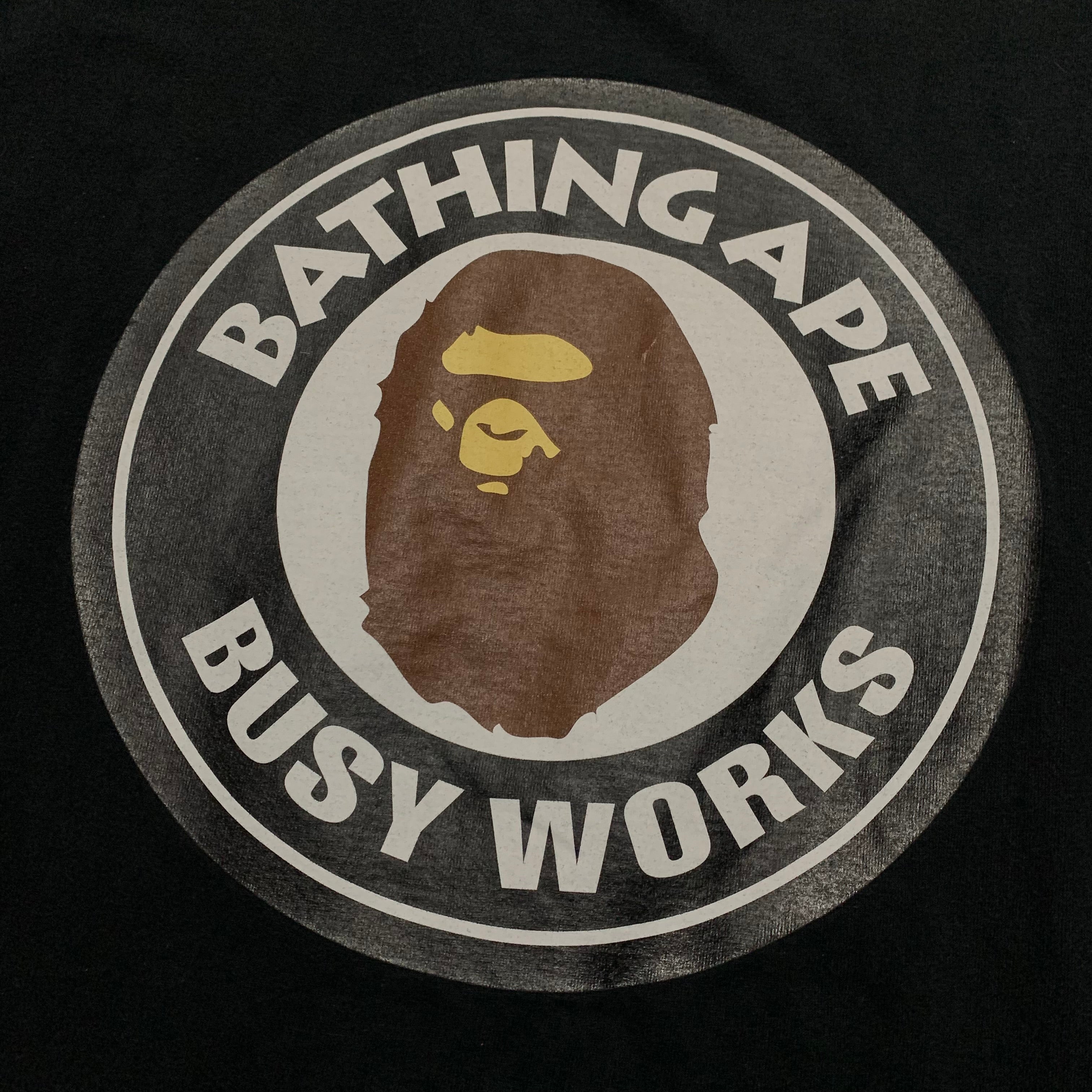 Bape Large Busy Works Black Tee A Bathing Ape Back Graphic
