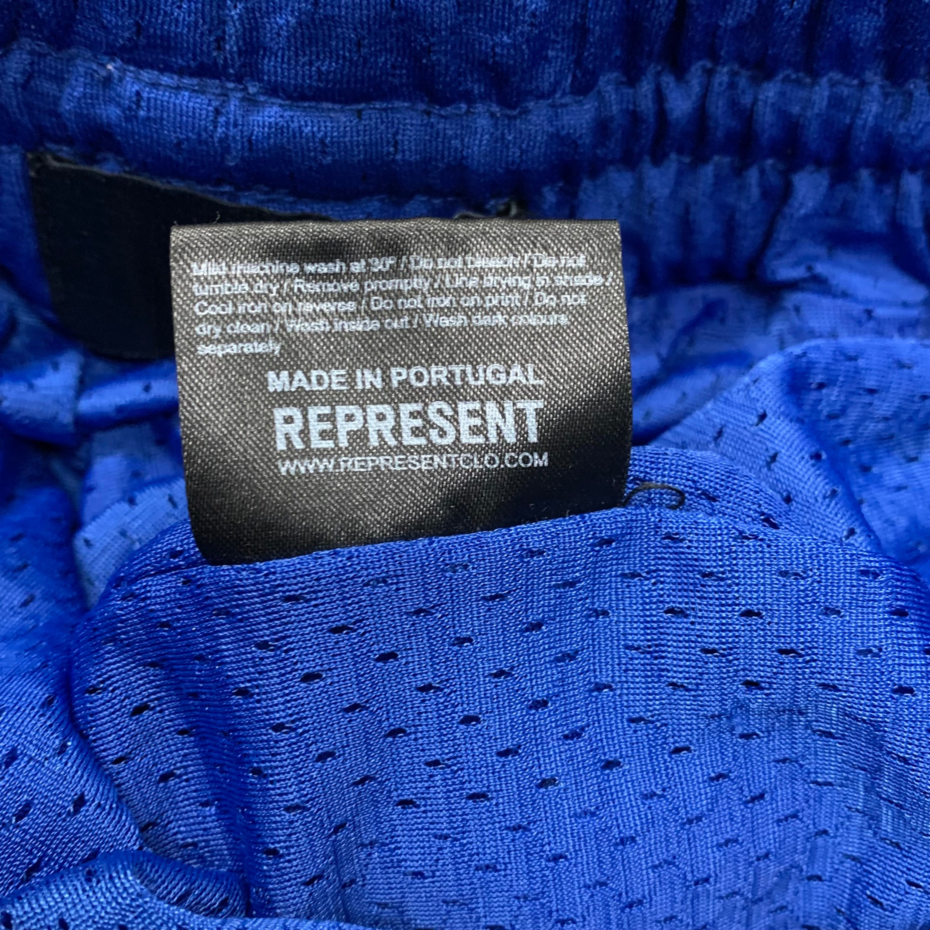 Represent Small Shorts Owners Club Blue Mesh Zip Shorts