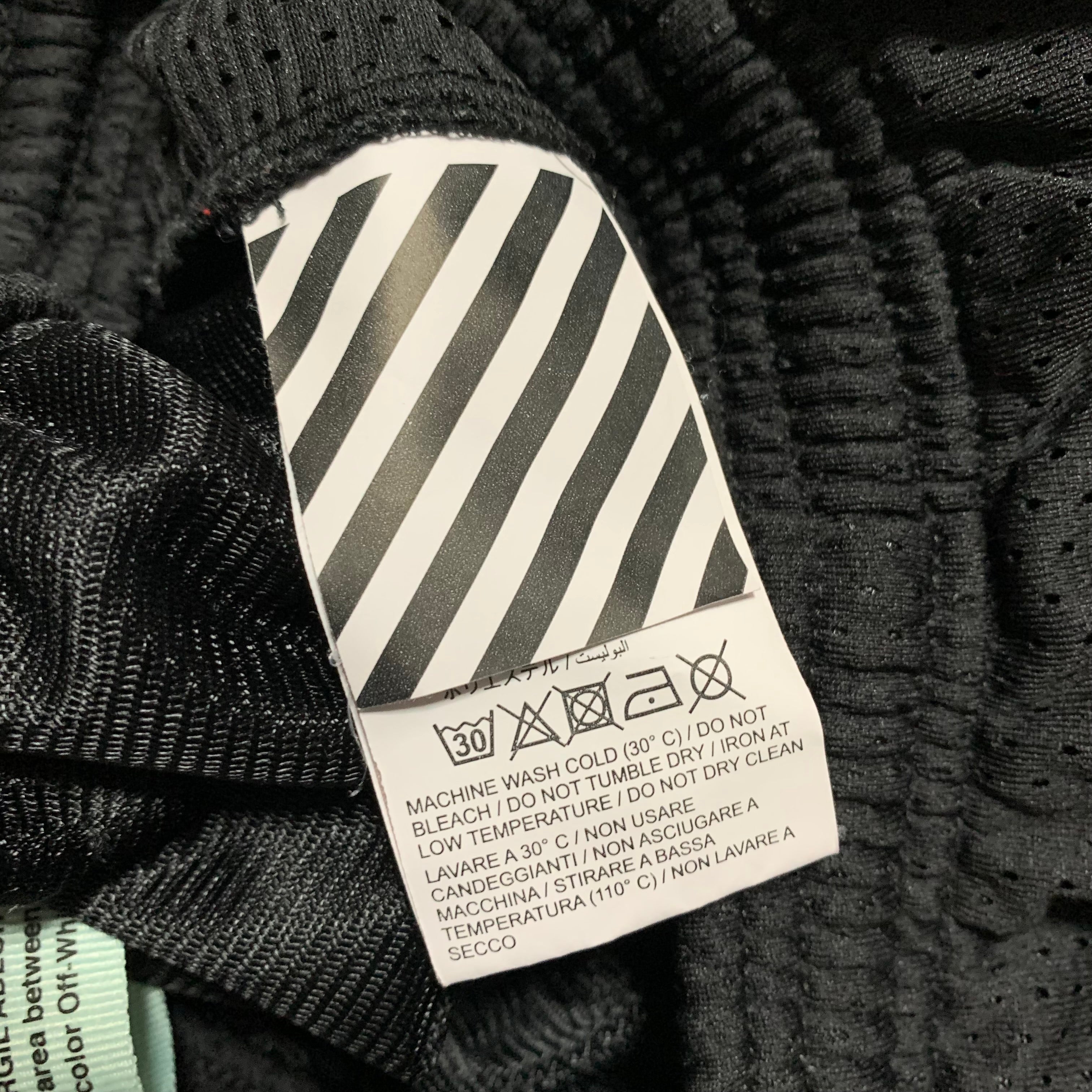 Off White Small Shorts Impressionism Black Mesh Shorts Virgil Abloh 2019
