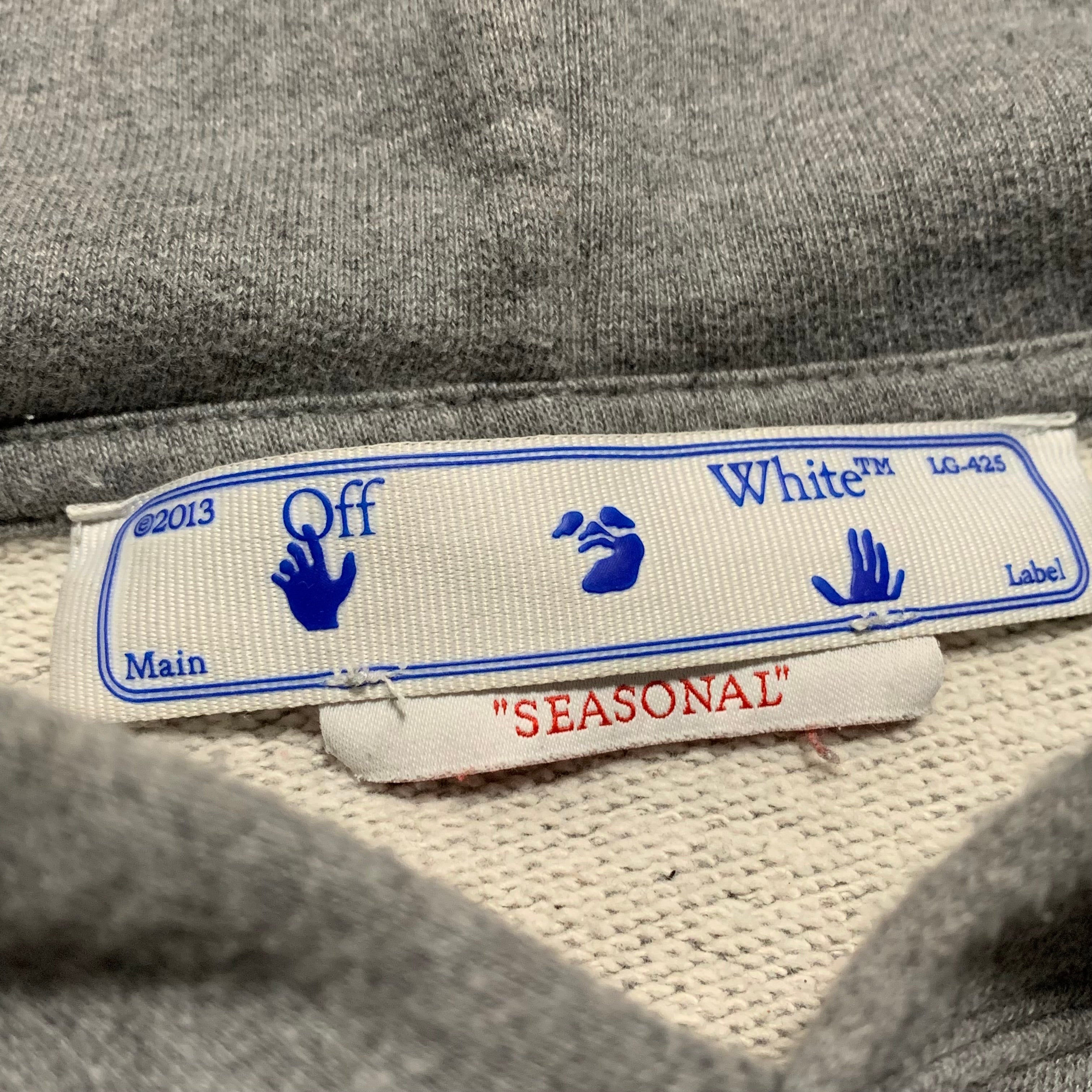 Off White Large Emotion Arrow Skate Grey Hoodie Virgil Abloh 2022
